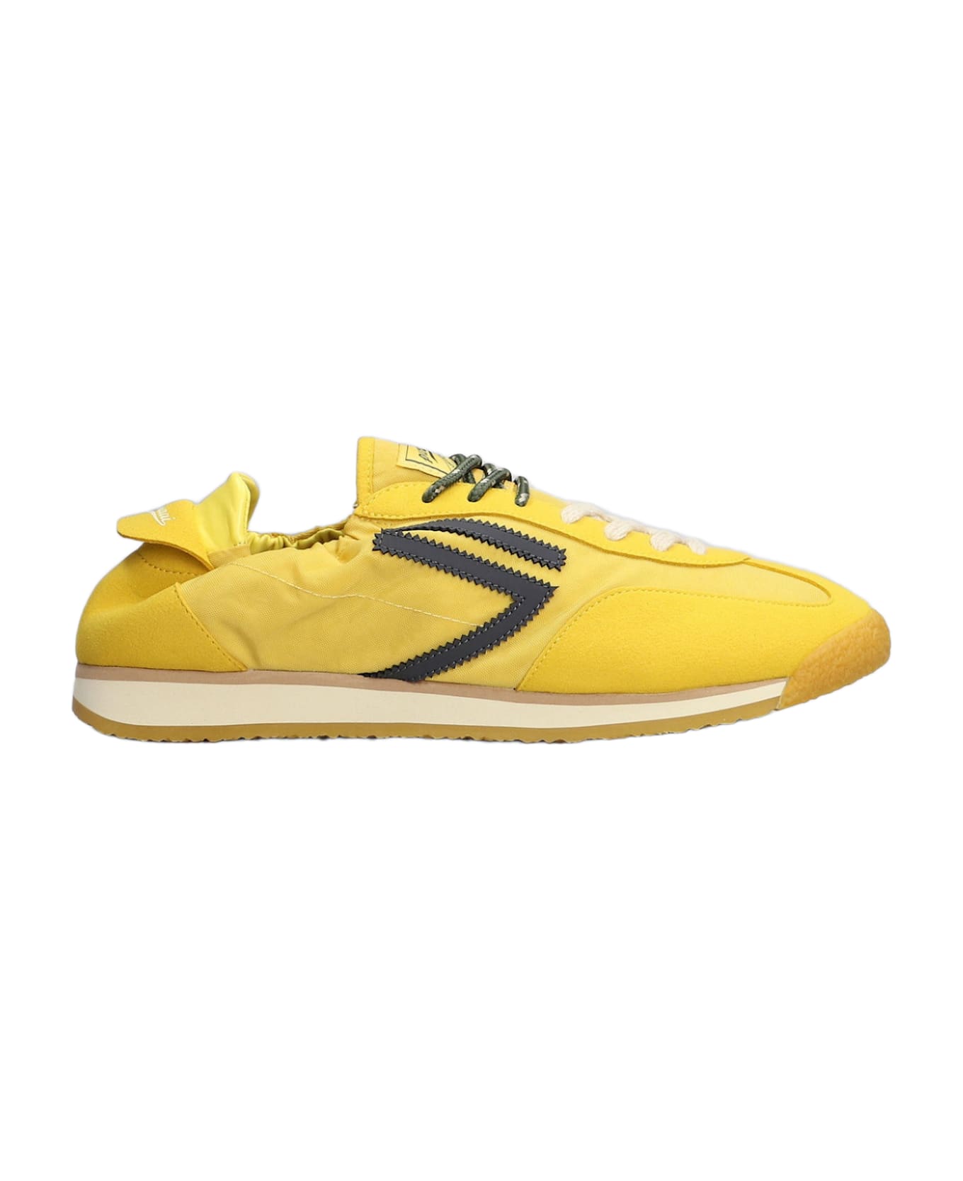 Puraai Banana Sneakers In Yellow Suede And Fabric - yellow