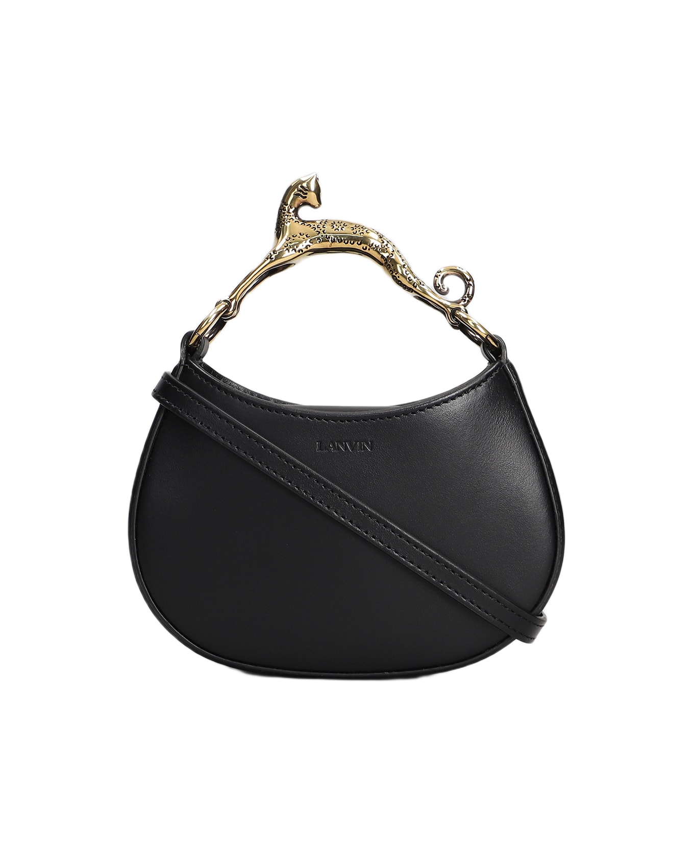Lanvin Hobo Shoulder Bag In Black Leather - black
