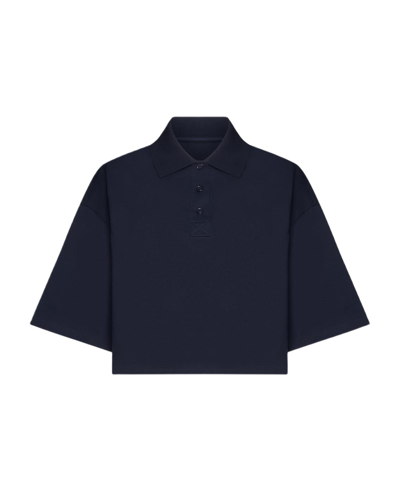 Bottega Veneta Collared Short-sleeve Cropped Polo Shirt - Blu ポロシャツ