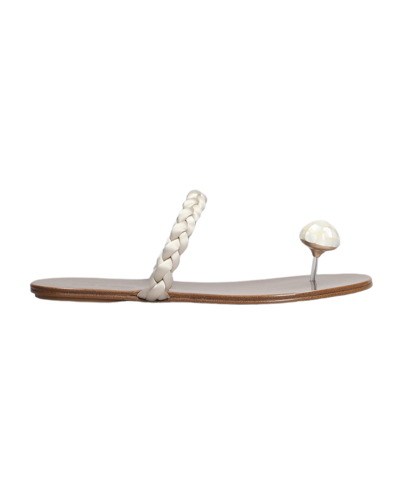 Pedro Garcia Pipa Flats In White Satin - white