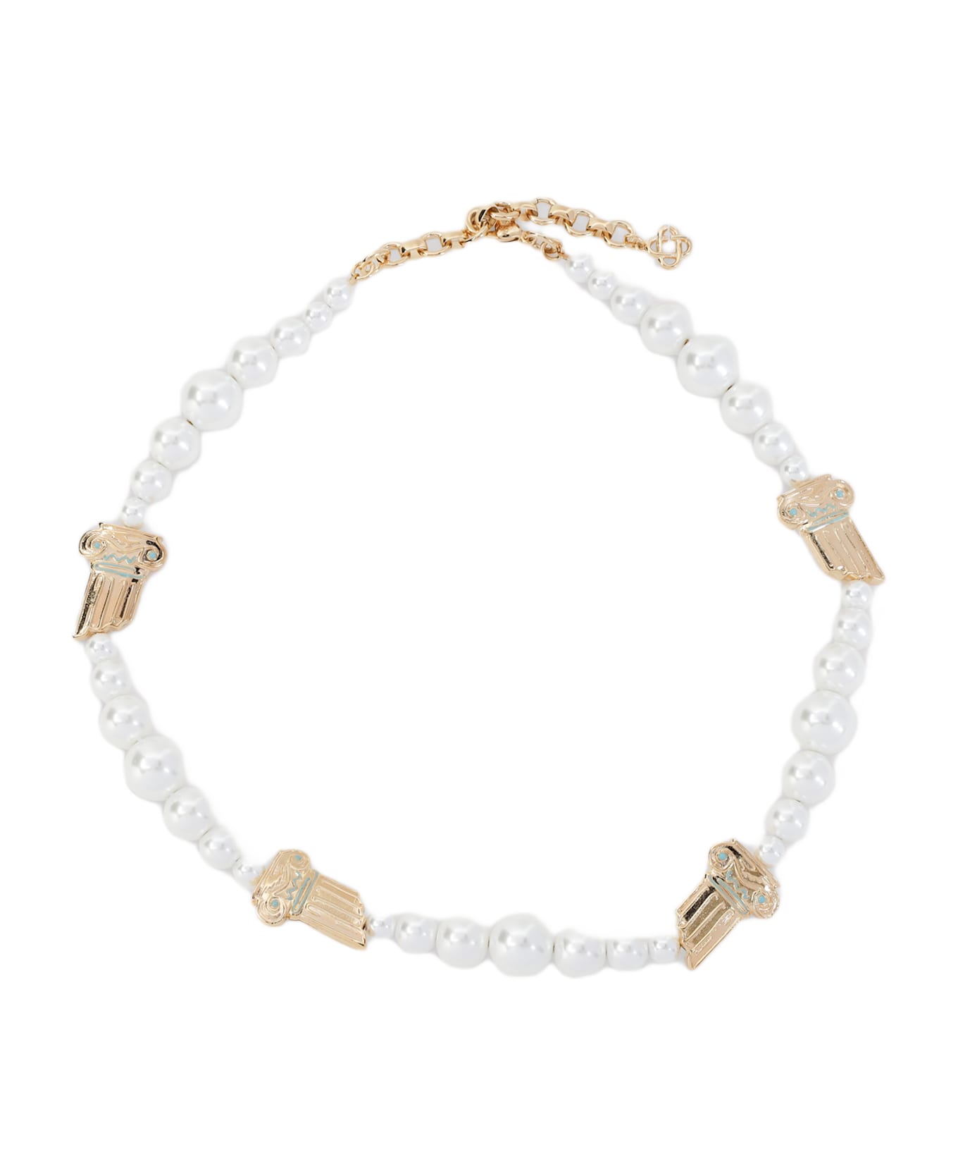 Casablanca Gradient Pearl Column Necklace - Gold Pearl