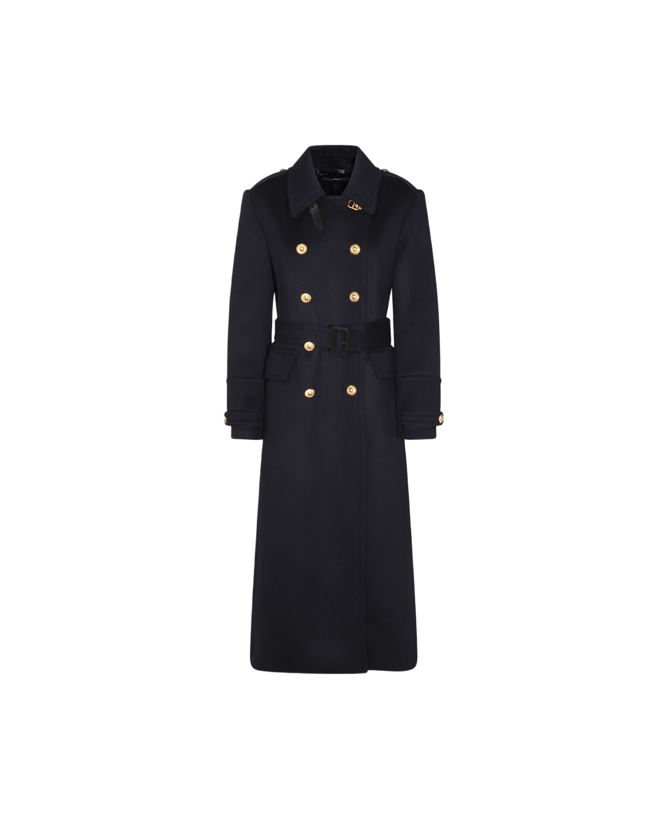 Tom Ford Dark Blue Wool Coat - NAVY