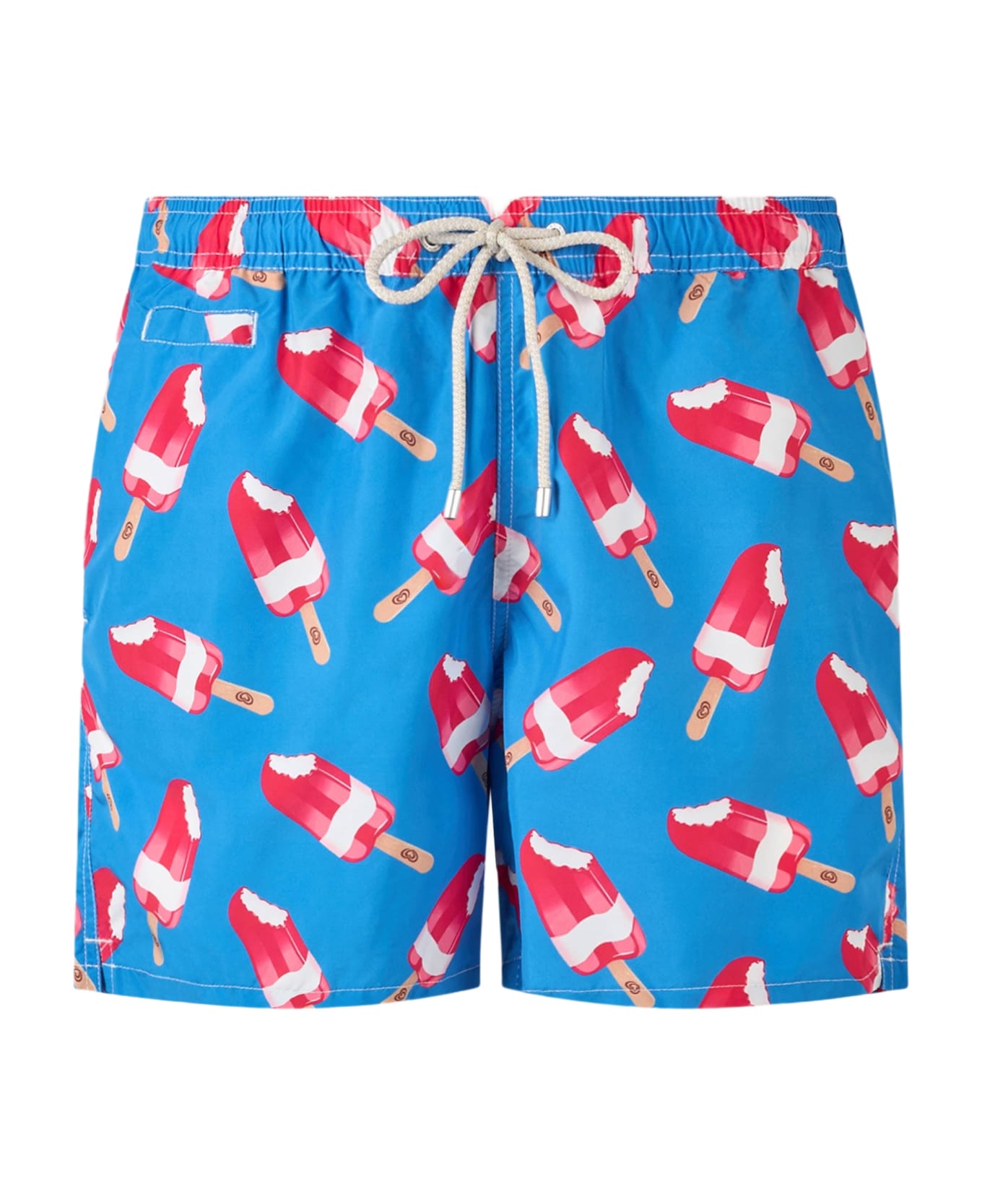 MC2 Saint Barth Man Swim Shorts With Fior Di Fragola Print | Algida® Special Edition - BLUE
