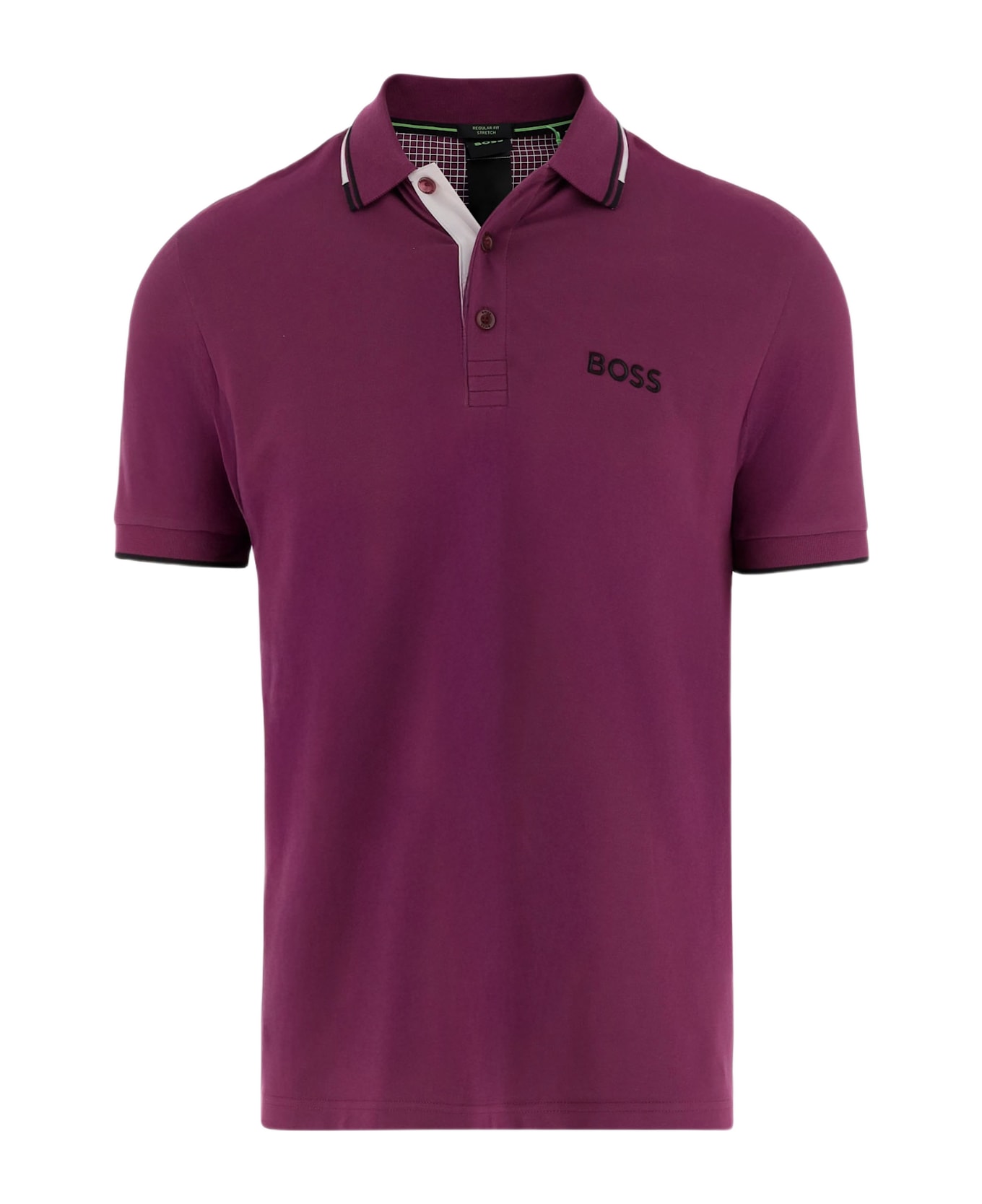 Hugo Boss Stretch Cotton Blend Polo Shirt With Logo - Pink