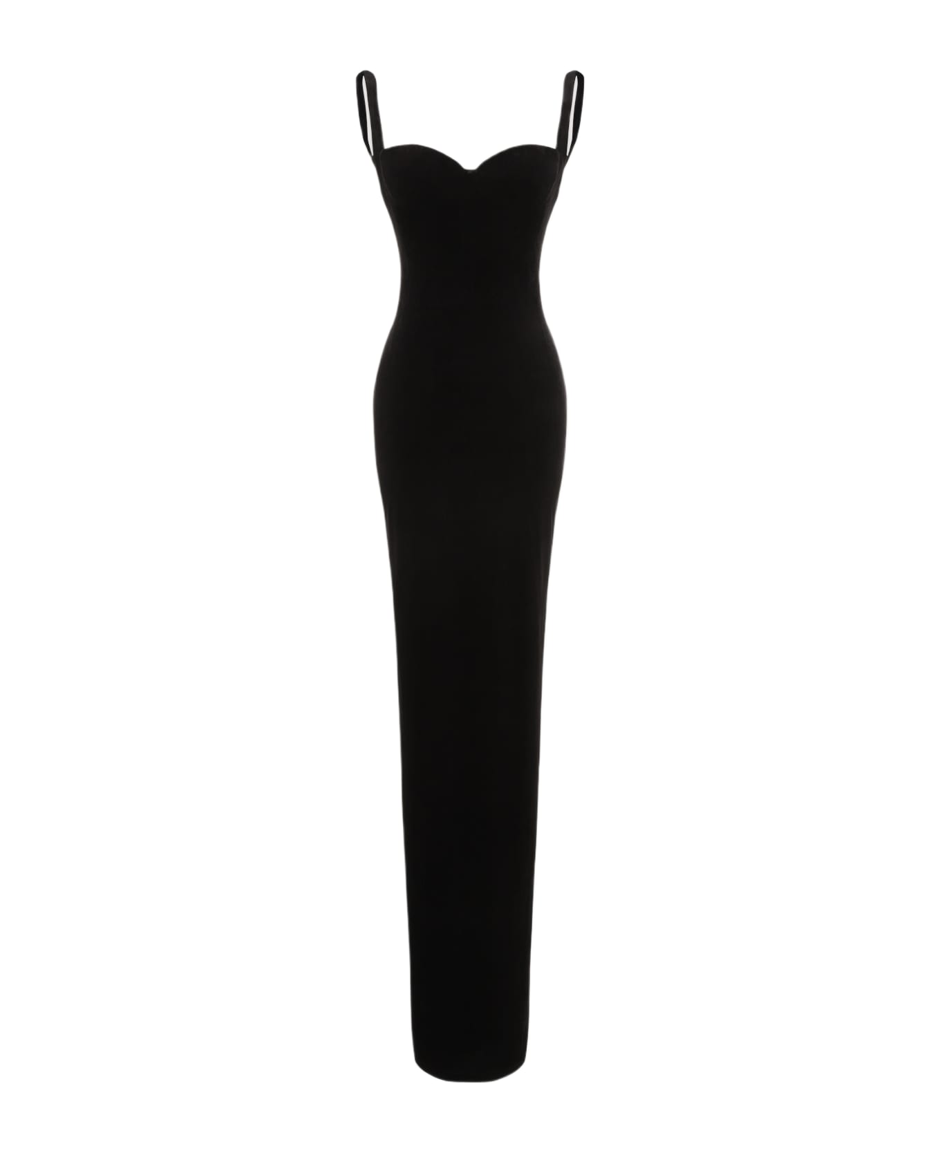 Balenciaga Sleeveless Fitted Velvet Gown - Black