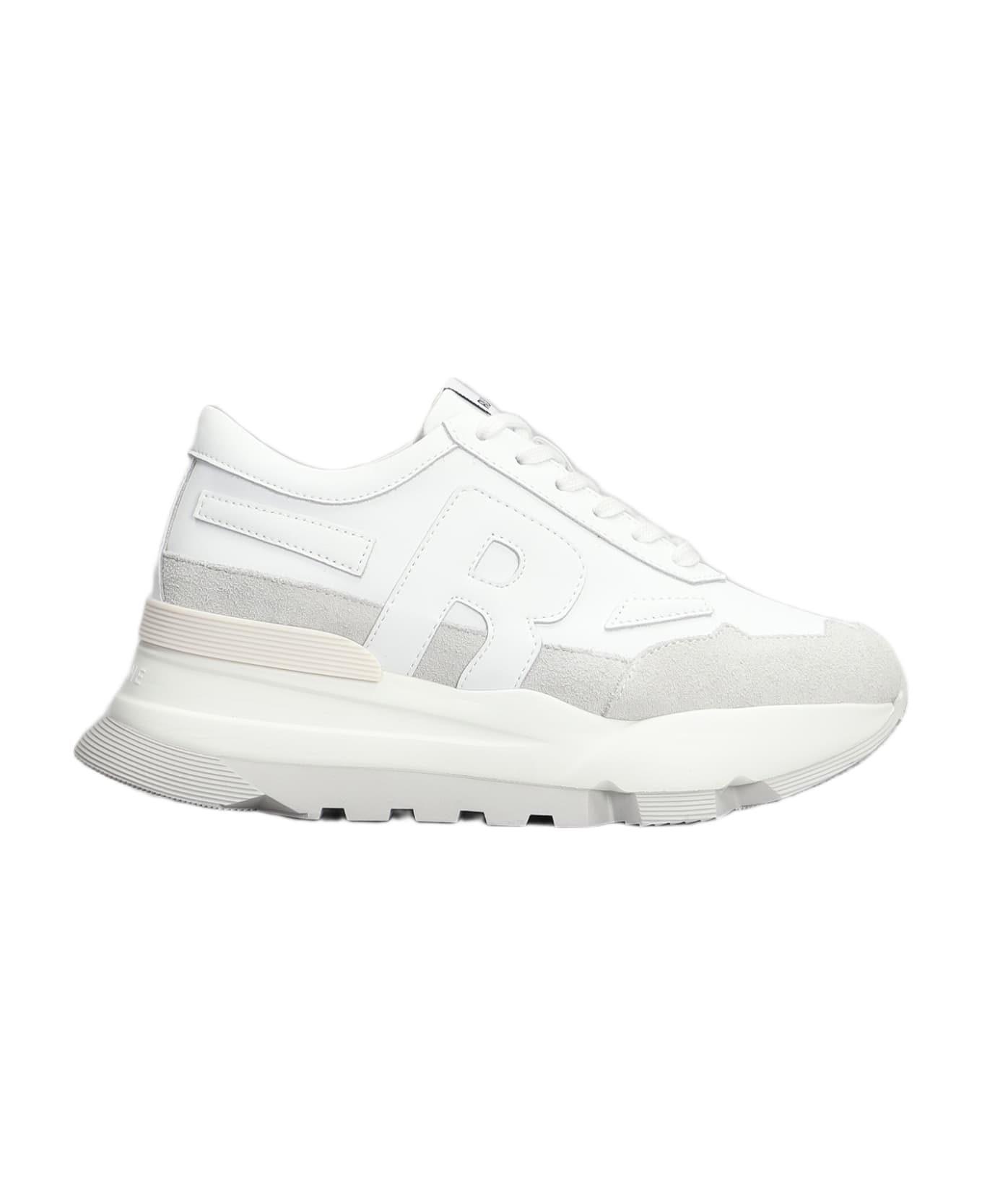 Ruco Line Aki Sneakers In White Suede And Leather - white