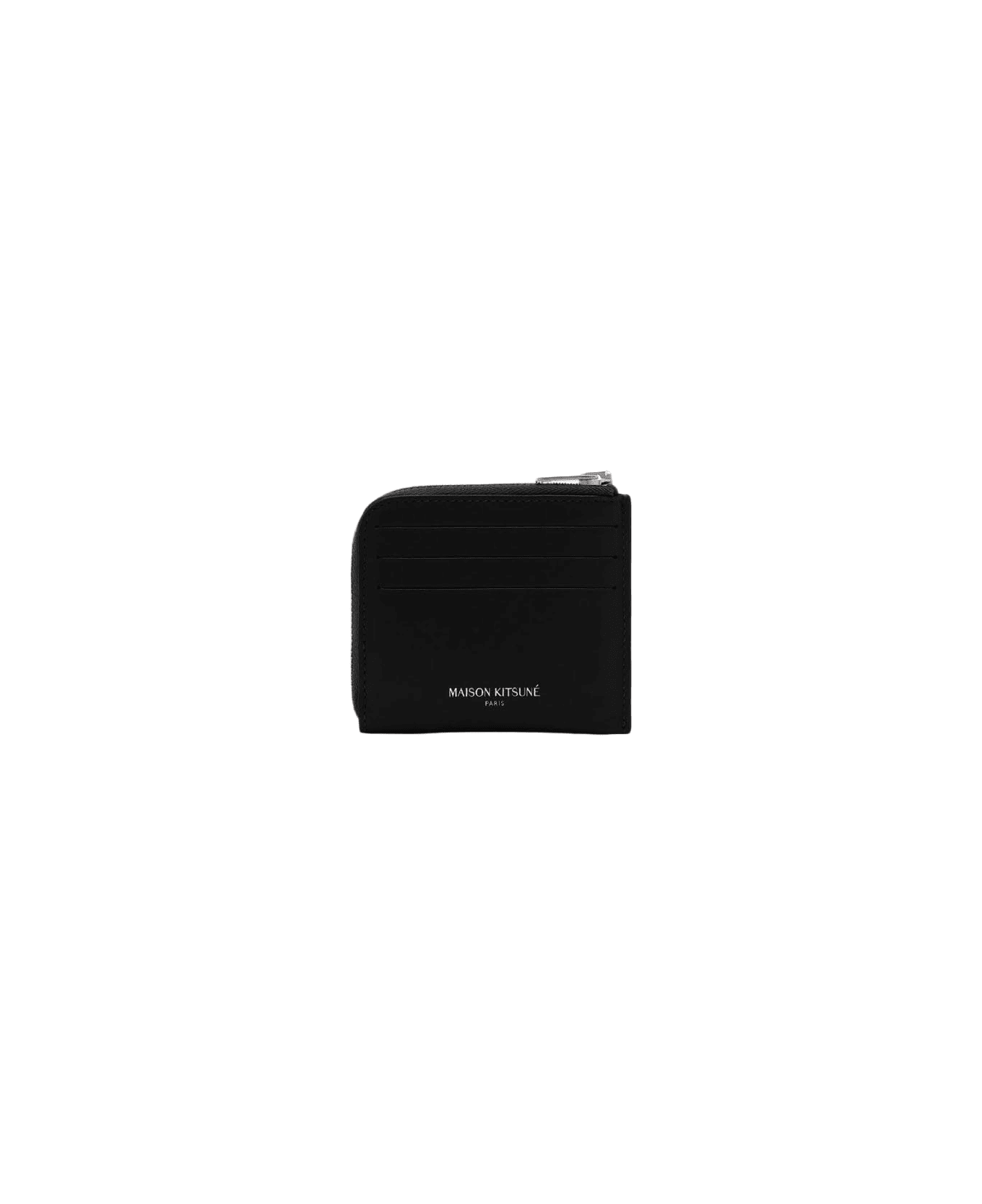 Maison Kitsuné Fox Head Zipped Cardholder - Dark Brown