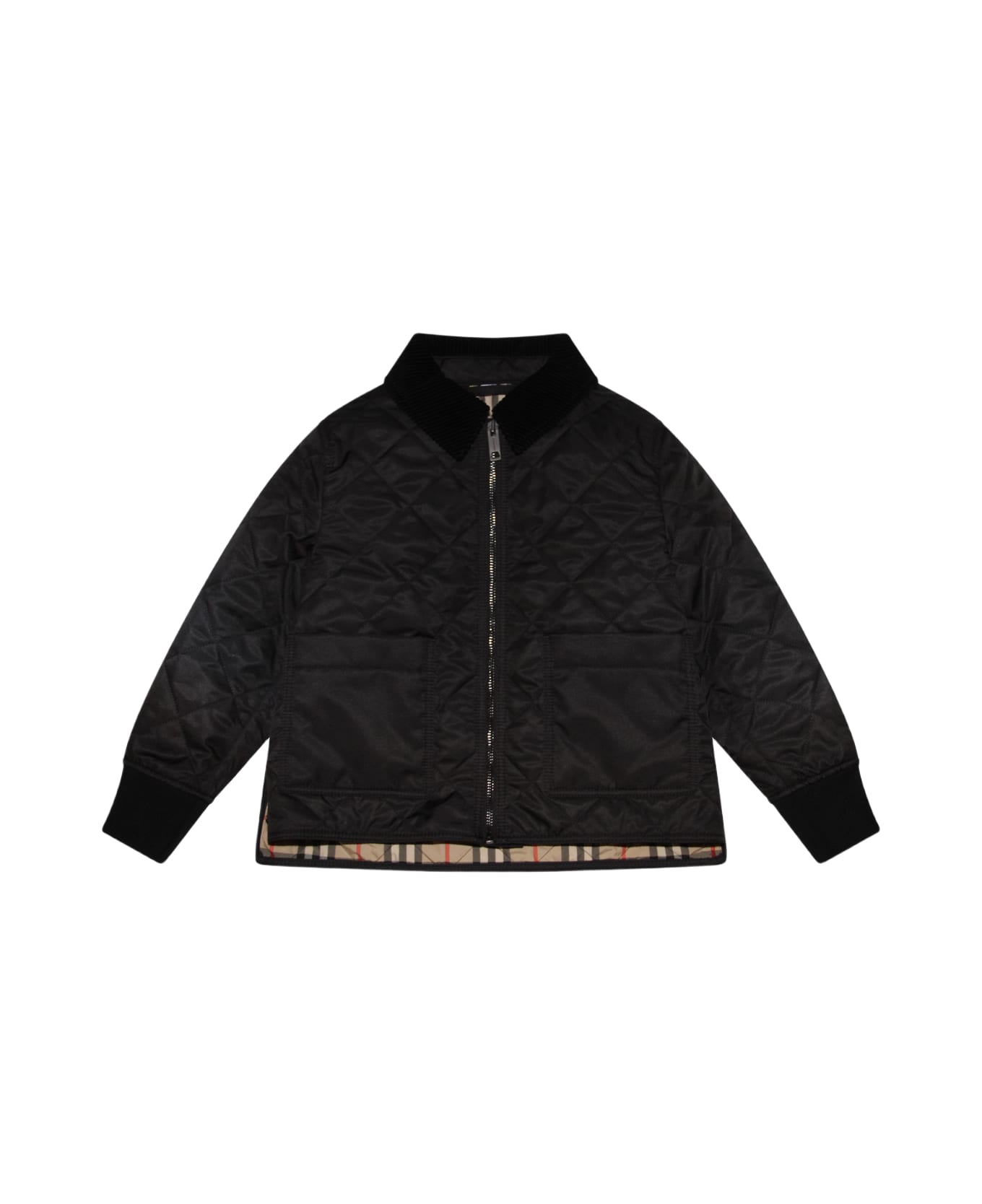 Burberry Black And Archive Beige Casual Jacket - Black