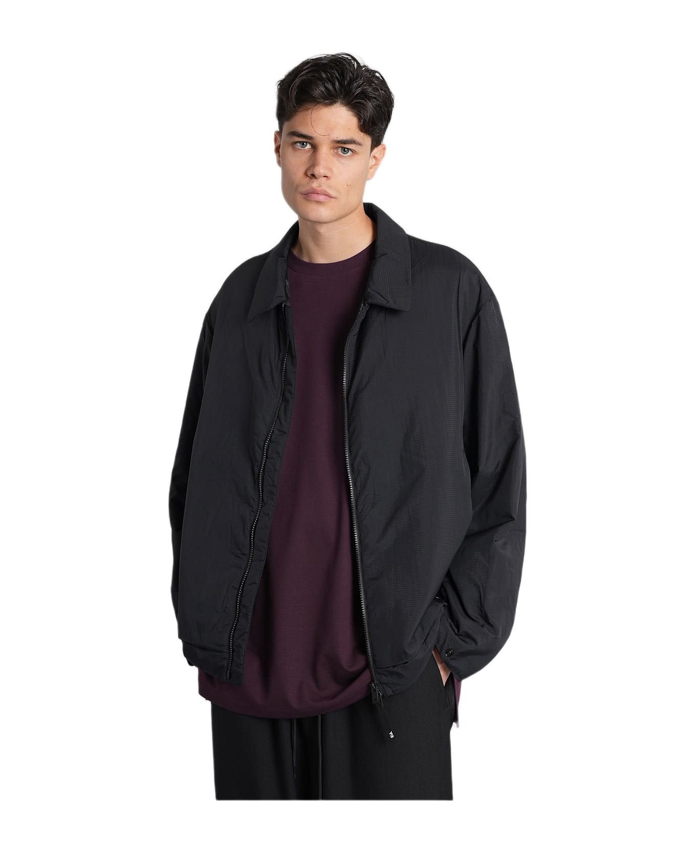 Y-3 Casual Jacket In Black Polyamide - black