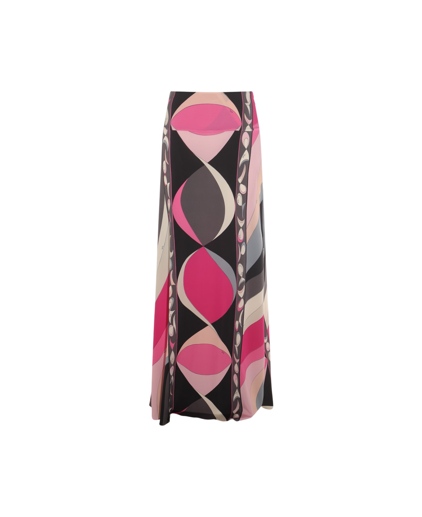 Pucci Multicolor Viscose Midi Skirt - Black