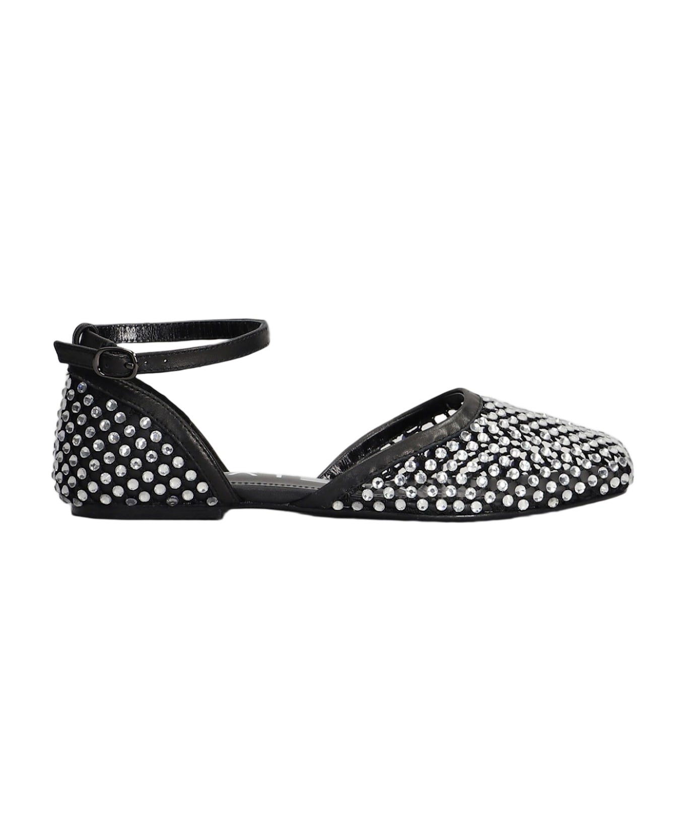 Strategia Ballet Flats In Black Leather - black