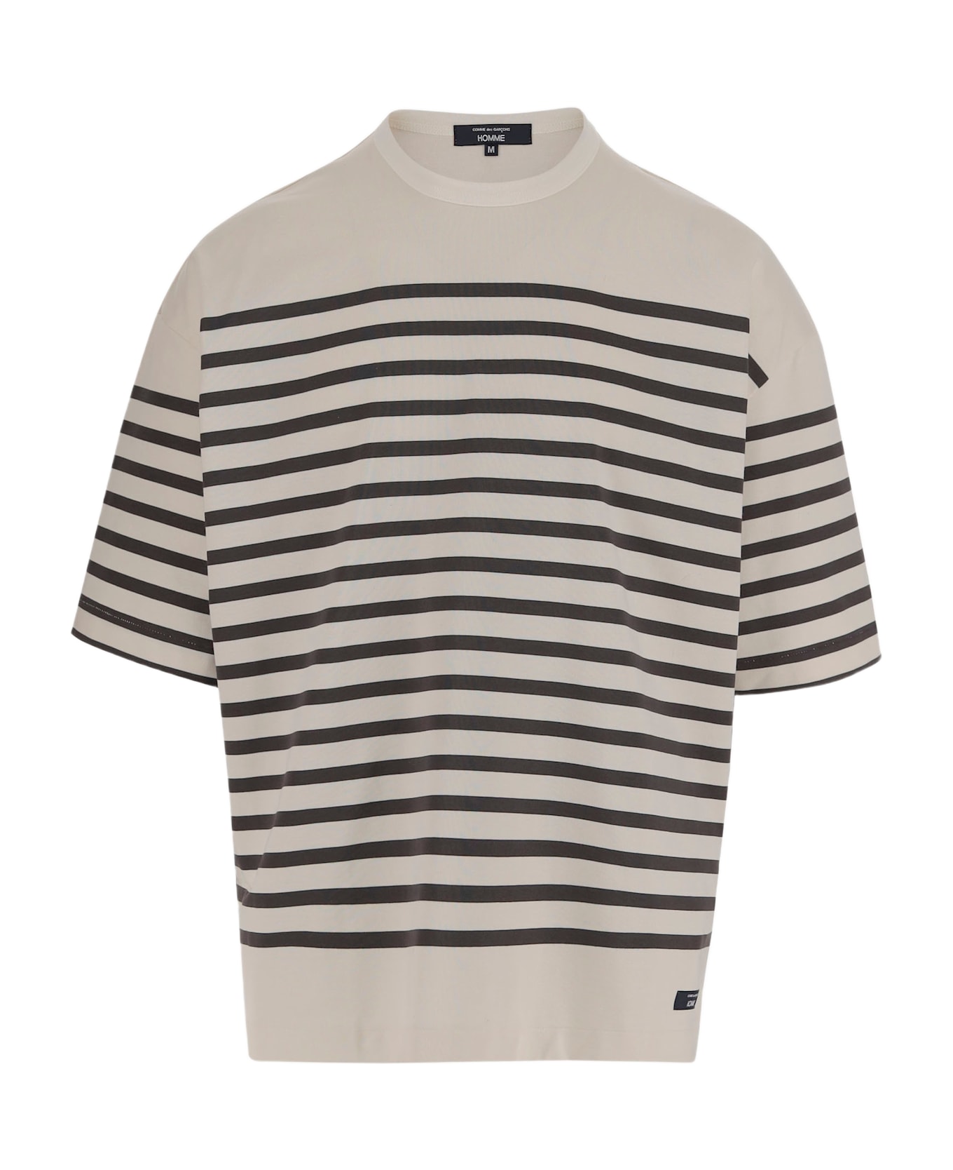 Comme des Garçons Cotton T-shirt With Striped Pattern - White