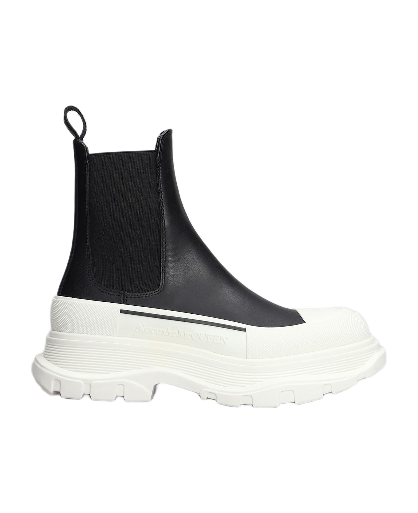 Alexander McQueen Combat Boots In Black Leather - black