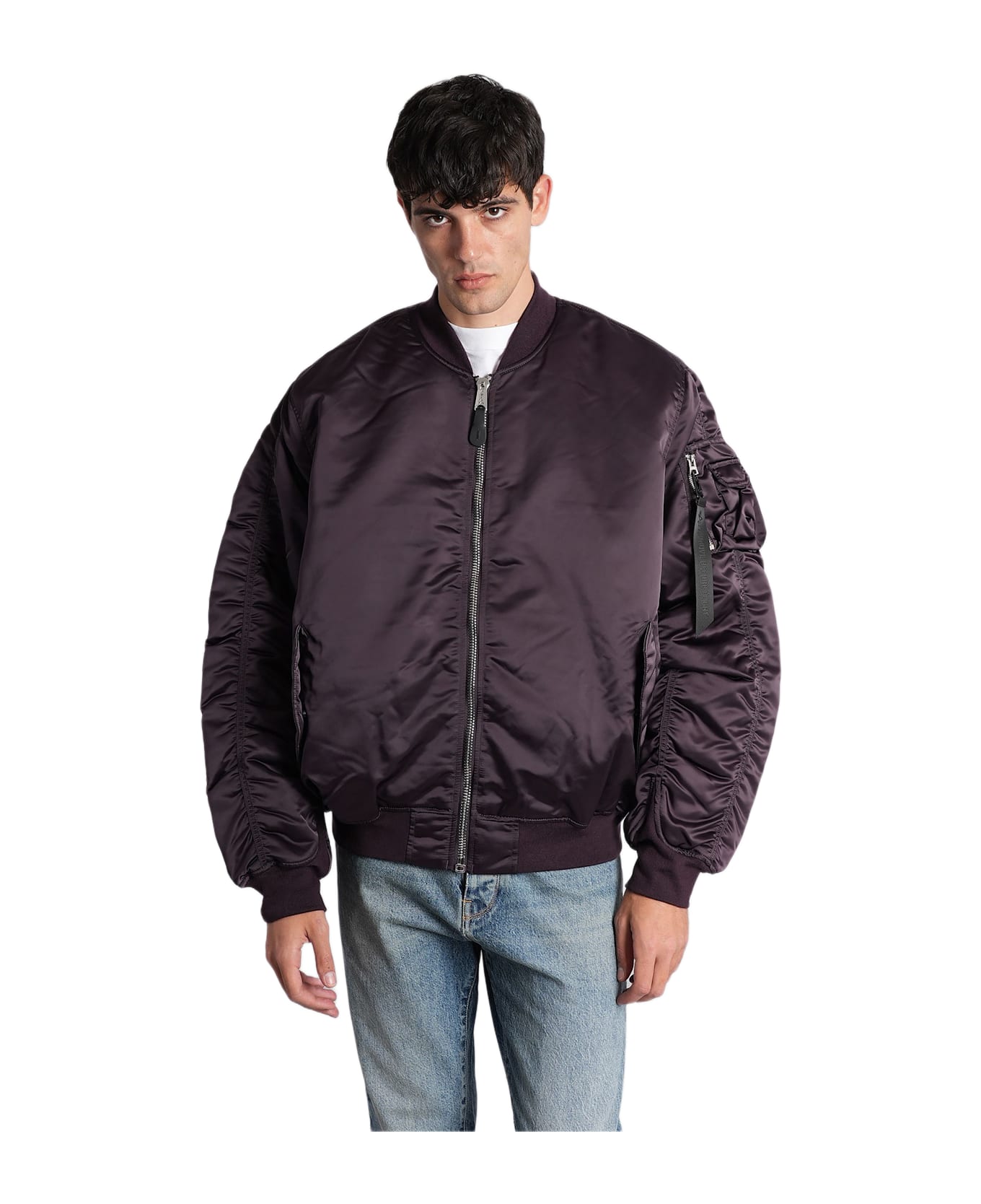 Alpha Industries Ma-1 Bomber Jacket In Viola Nylon - Viola