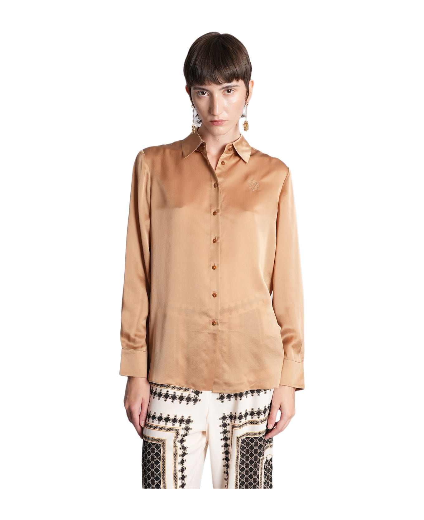 Zimmermann Shirt In Camel Silk - Camel