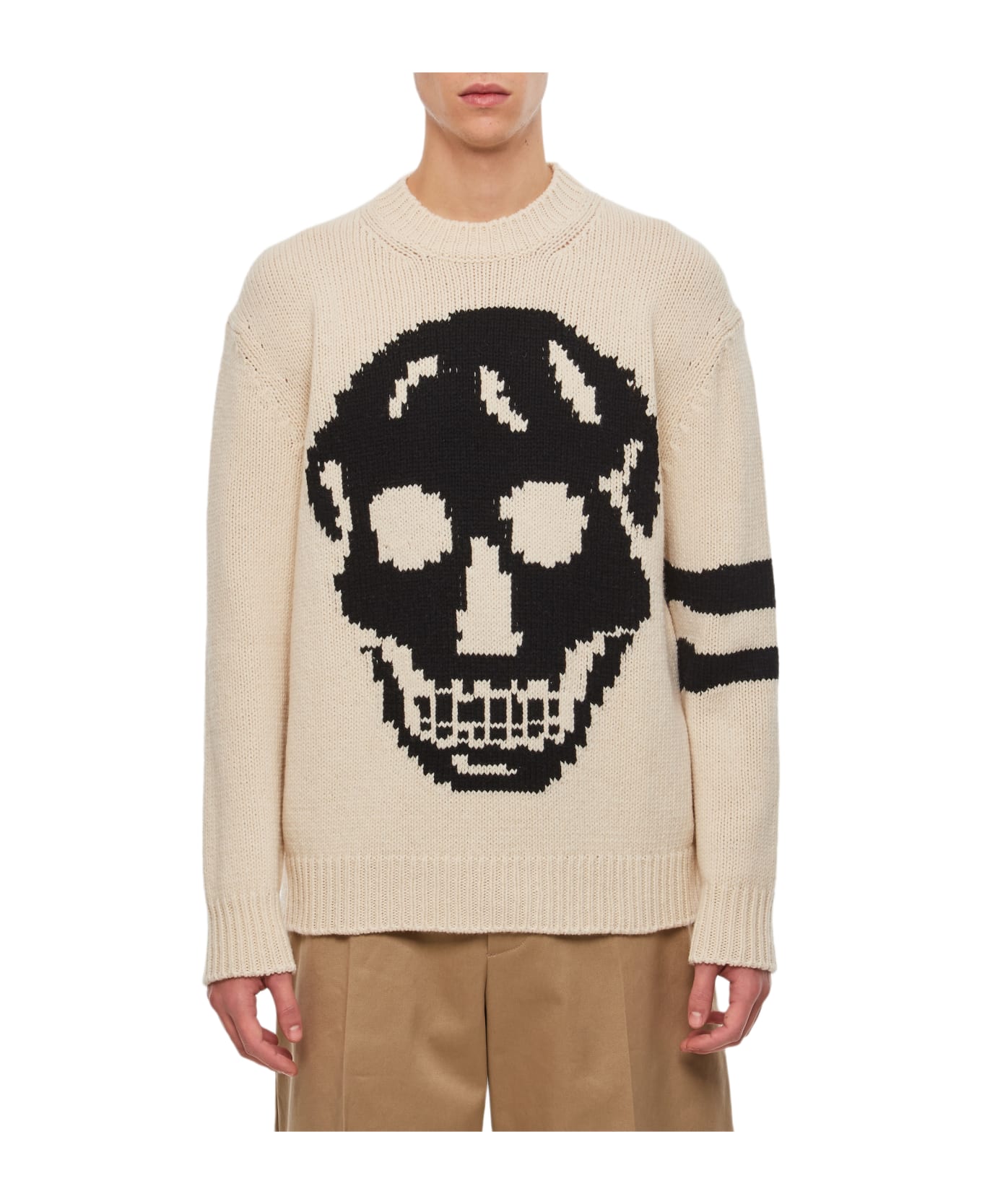 Alexander McQueen Crewneck Skull Sweater - IVORY ニットウェア