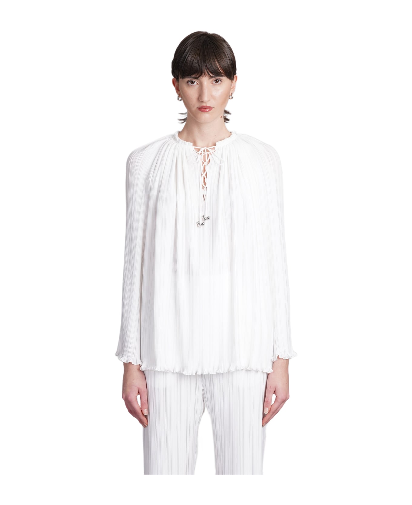 Lanvin Blouse In Beige Polyester - Bianco