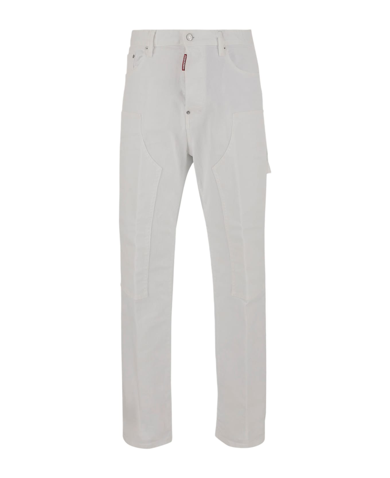 Dsquared2 Stretch Cotton Cargo Pants - White