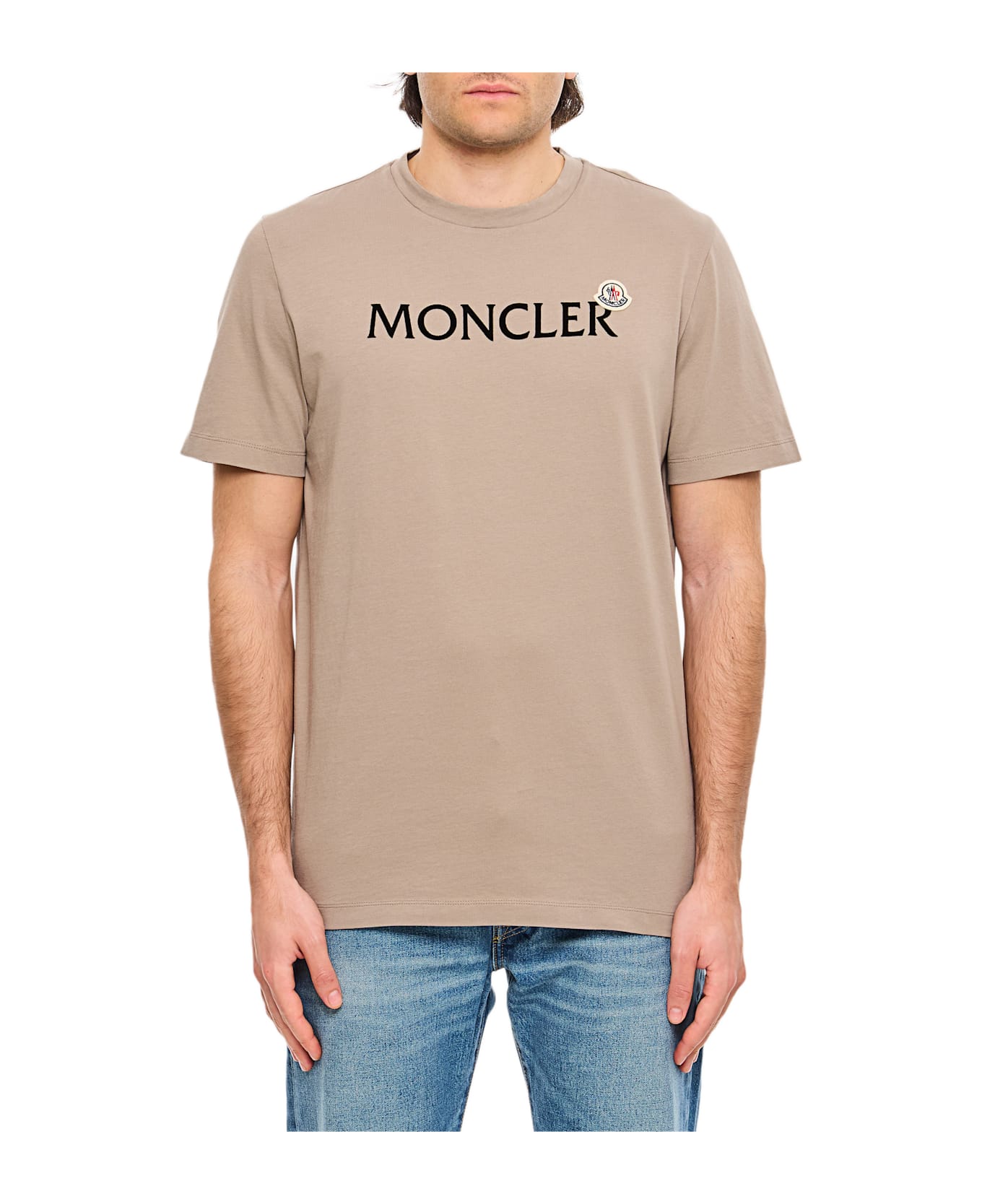 Moncler T-shirt With Logo - Beige