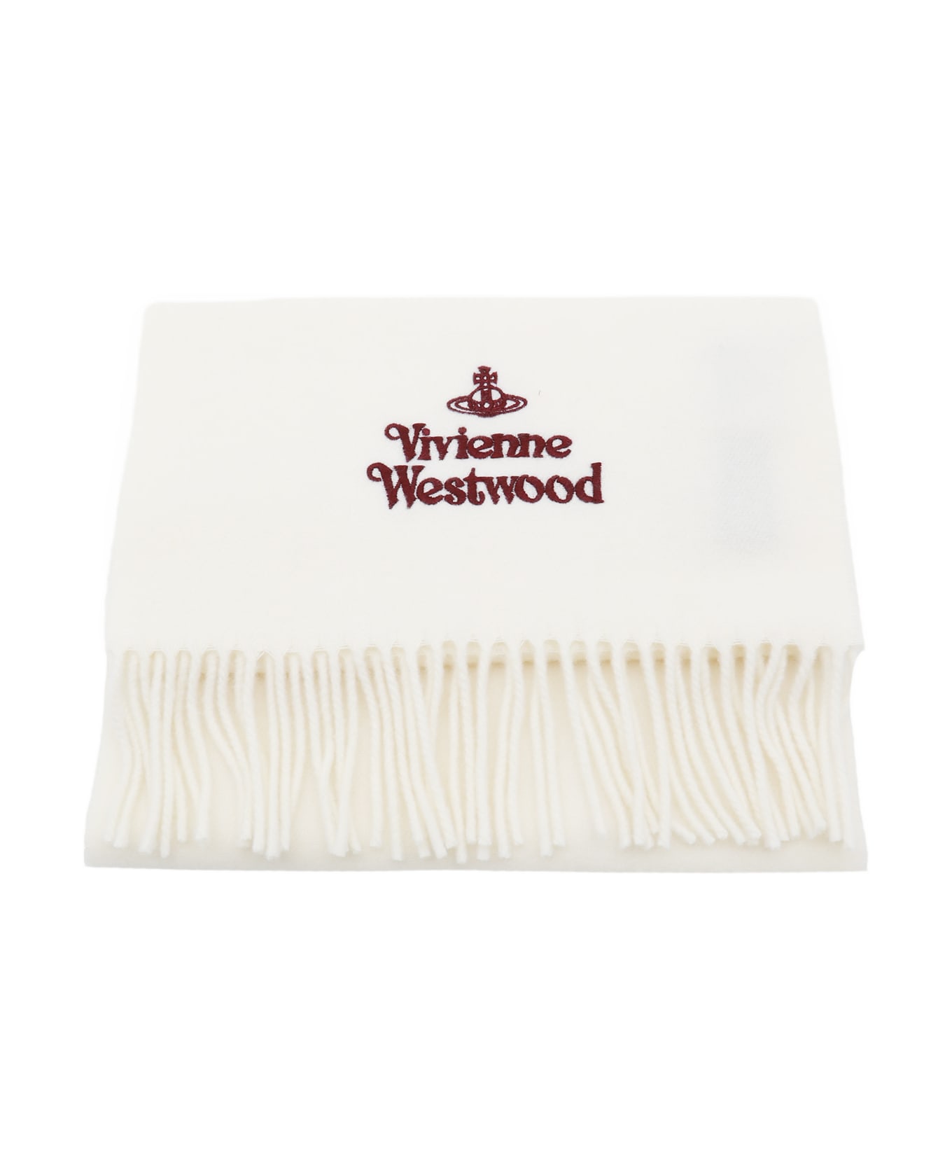 Vivienne Westwood White Wool Scarf - White