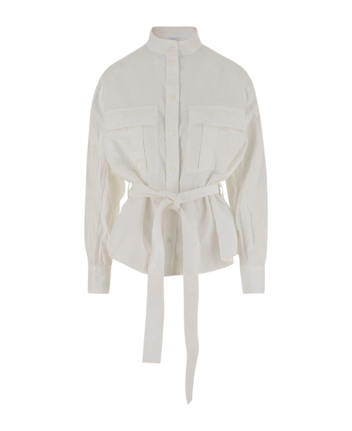 Ferragamo Shirt With Belt - White