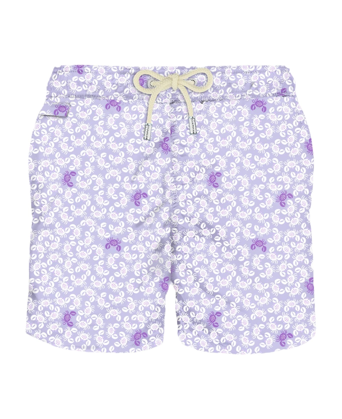 MC2 Saint Barth Man Light Fabric Swim Shorts With Crab Print - PURPLE