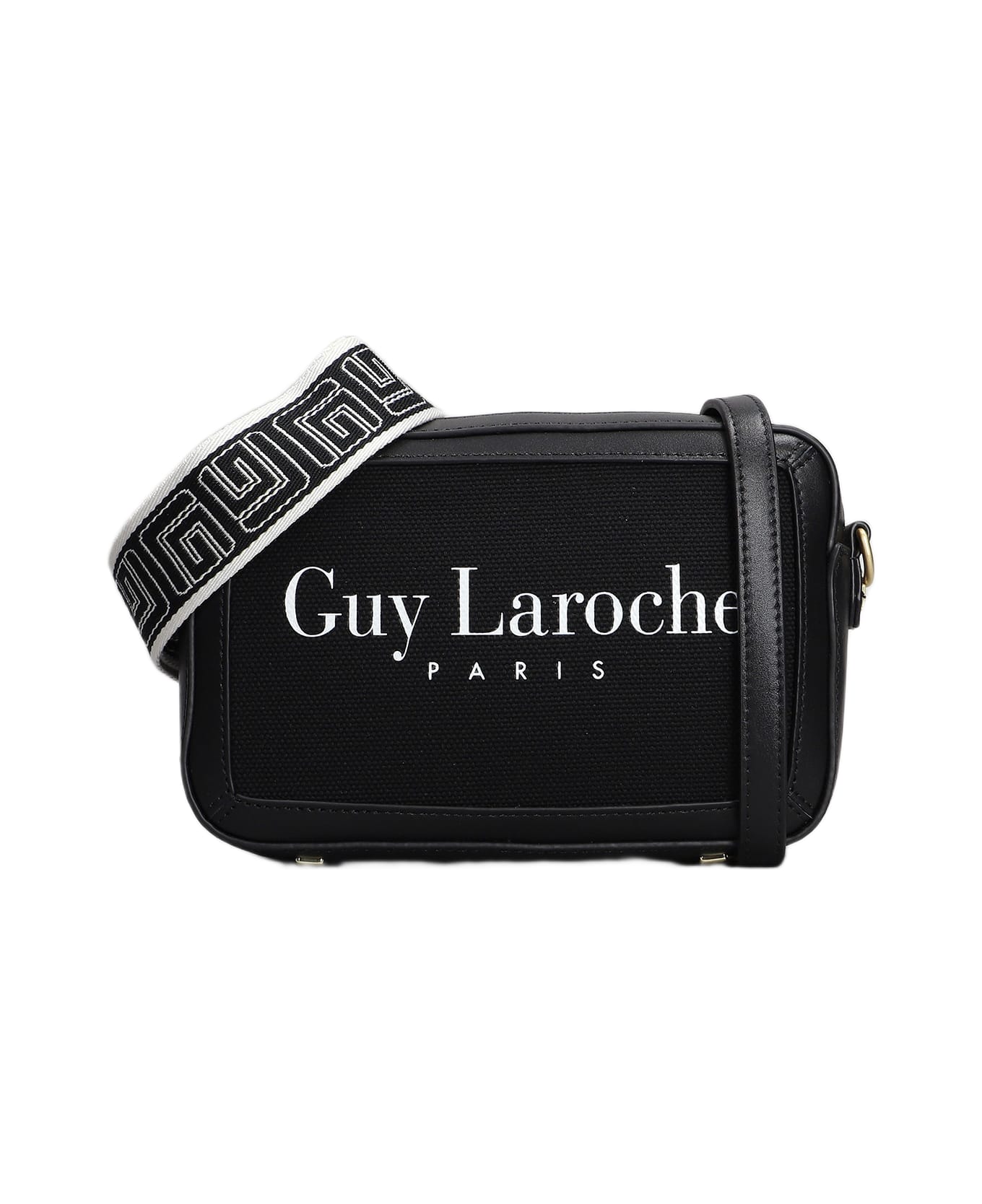 Guy Laroche Shoulder Bag In Black Canvas - black