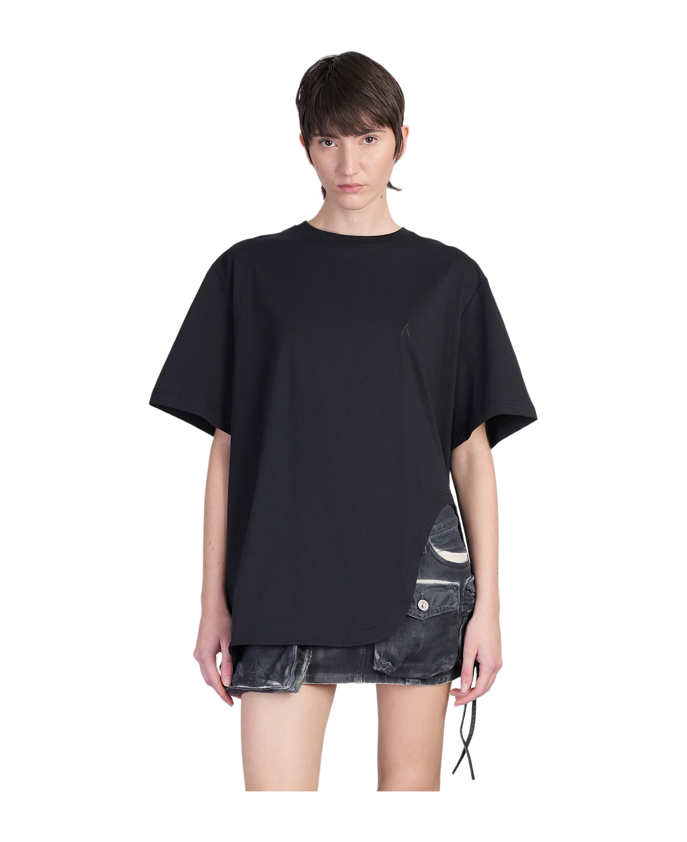 The Attico T-shirt In Black Cotton - black