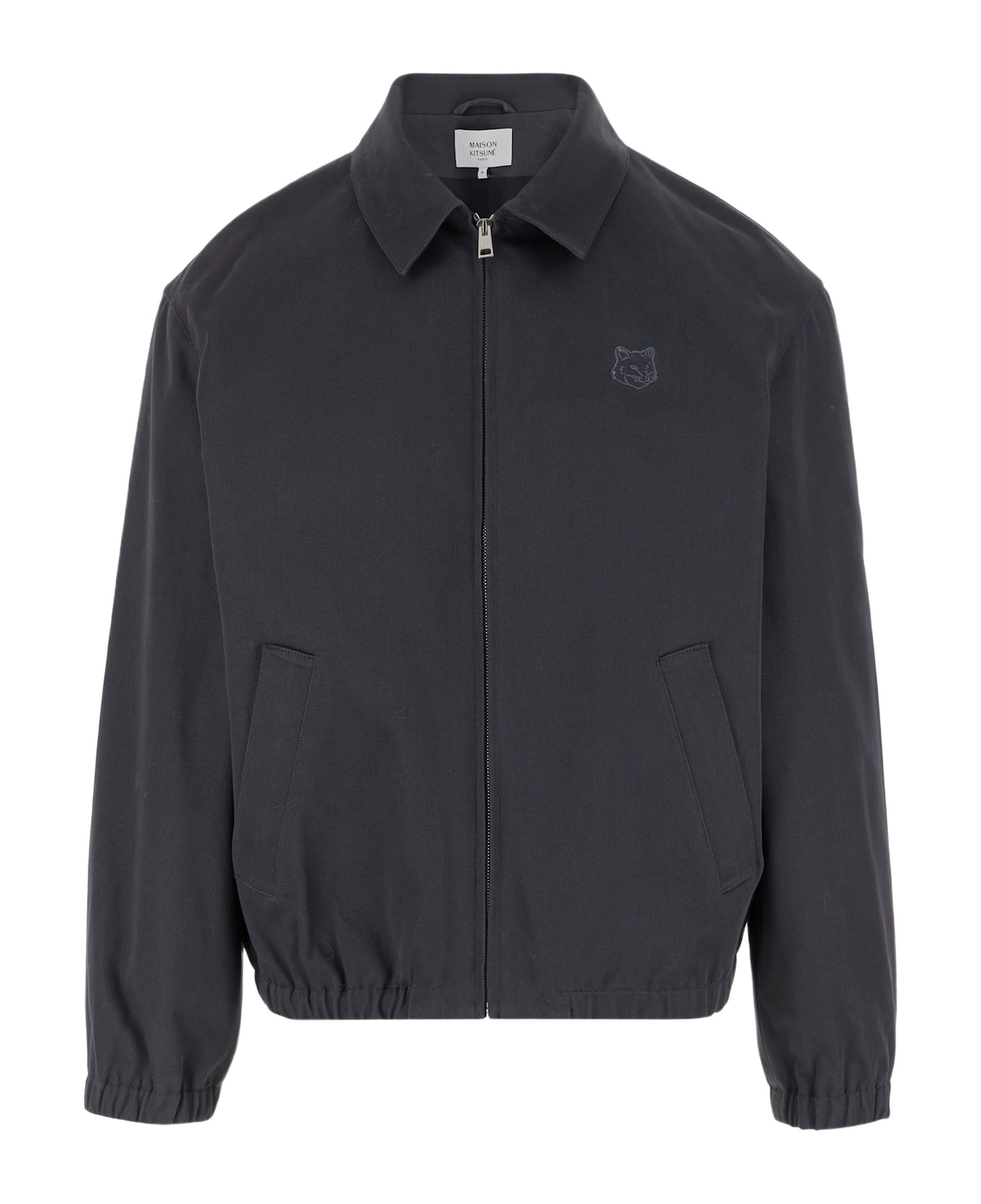 Maison Kitsuné Cotton Stretch Jacket With Embroidery - Blue