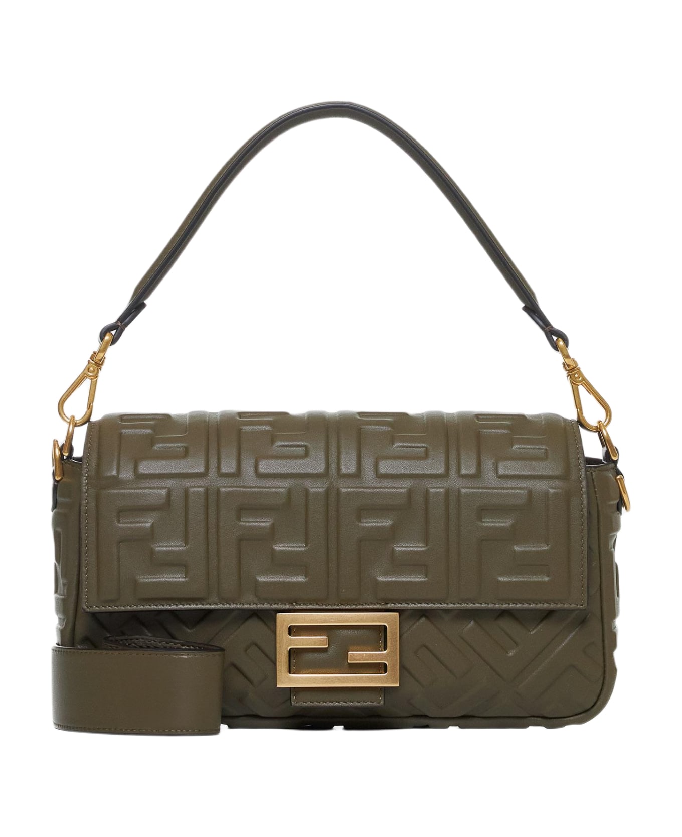 Fendi Ff Nappa Leather Baguette Medium Bag