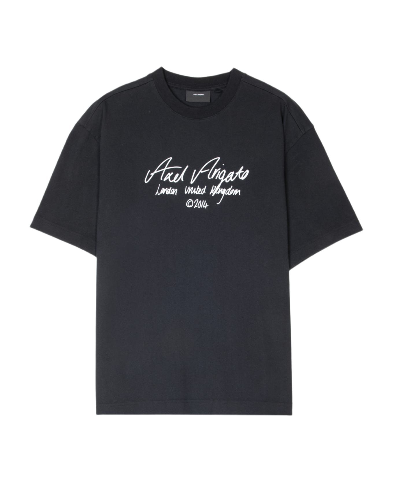 Axel Arigato Essential T-shirt Black t-shirt with italic logo print - Essential T-shirt - Nero