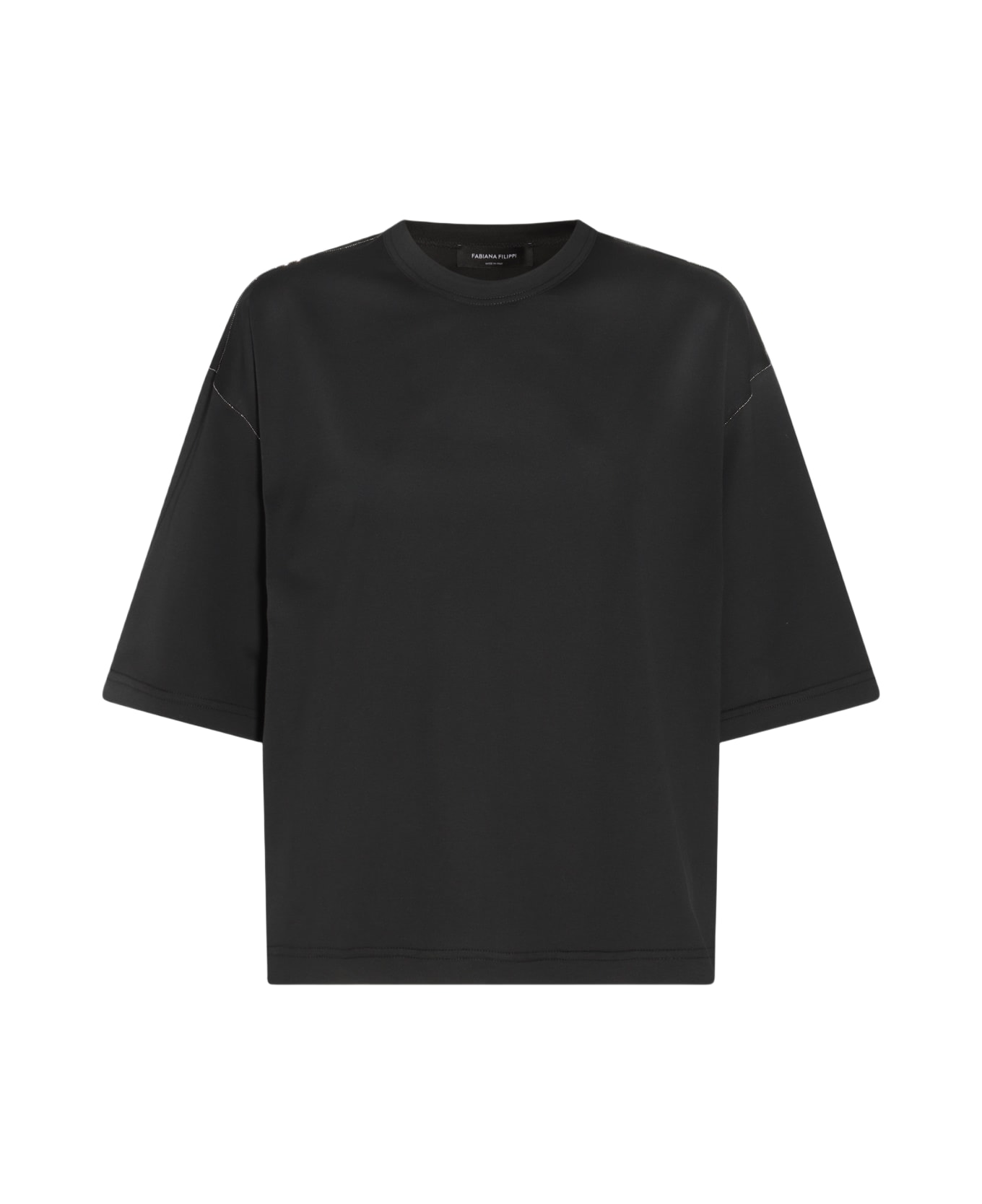 Fabiana Filippi Black Cotton T-shirt - Black Tシャツ