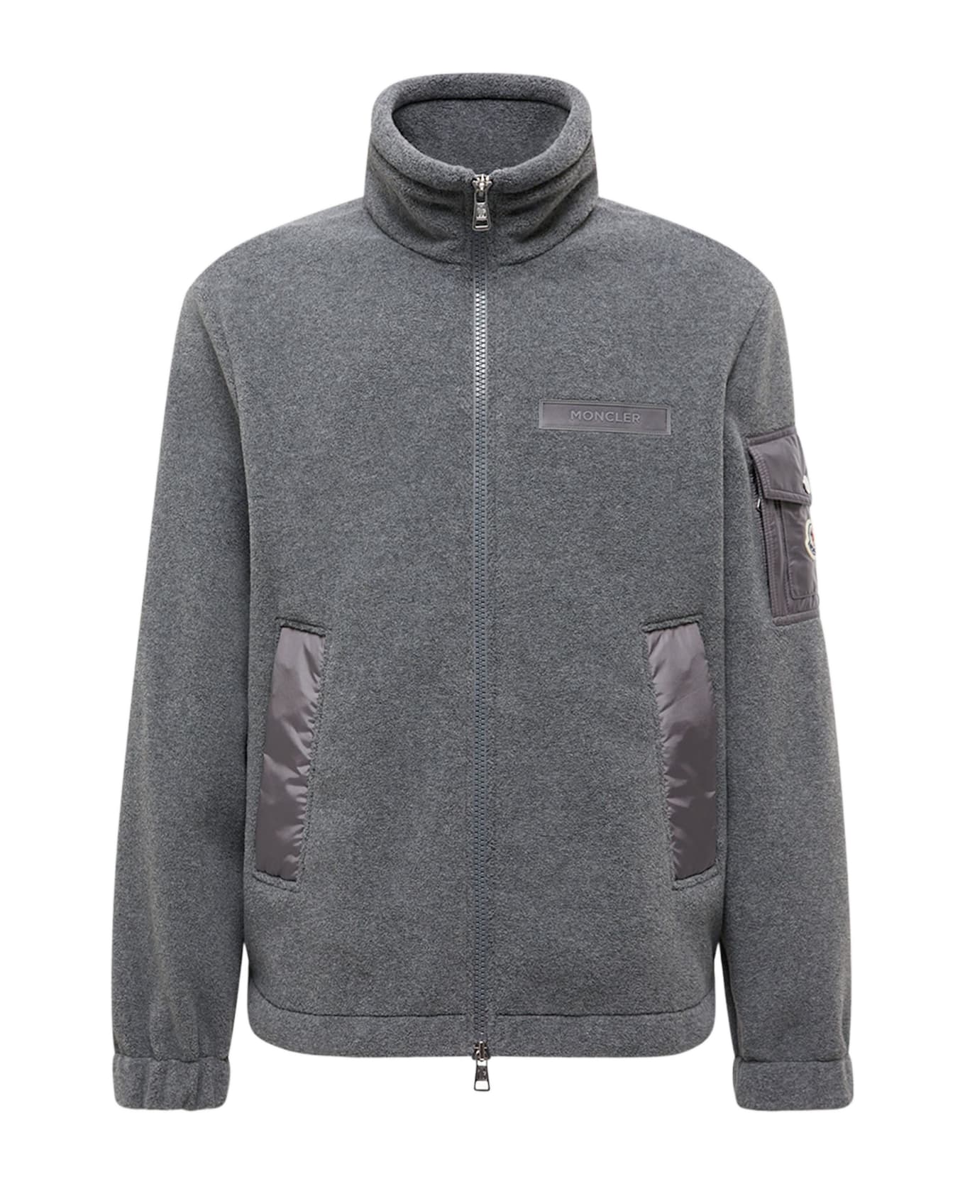 Moncler Zip Up Cardigan - Grey