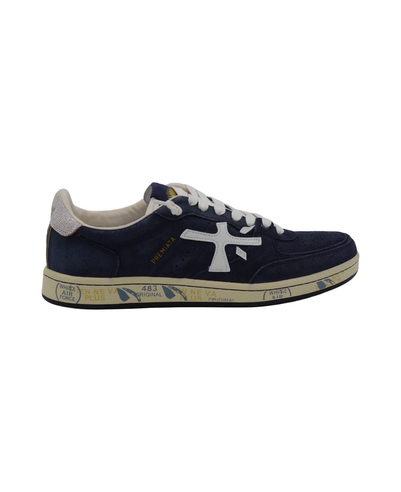 Premiata Navy Basket Clay Sneakers