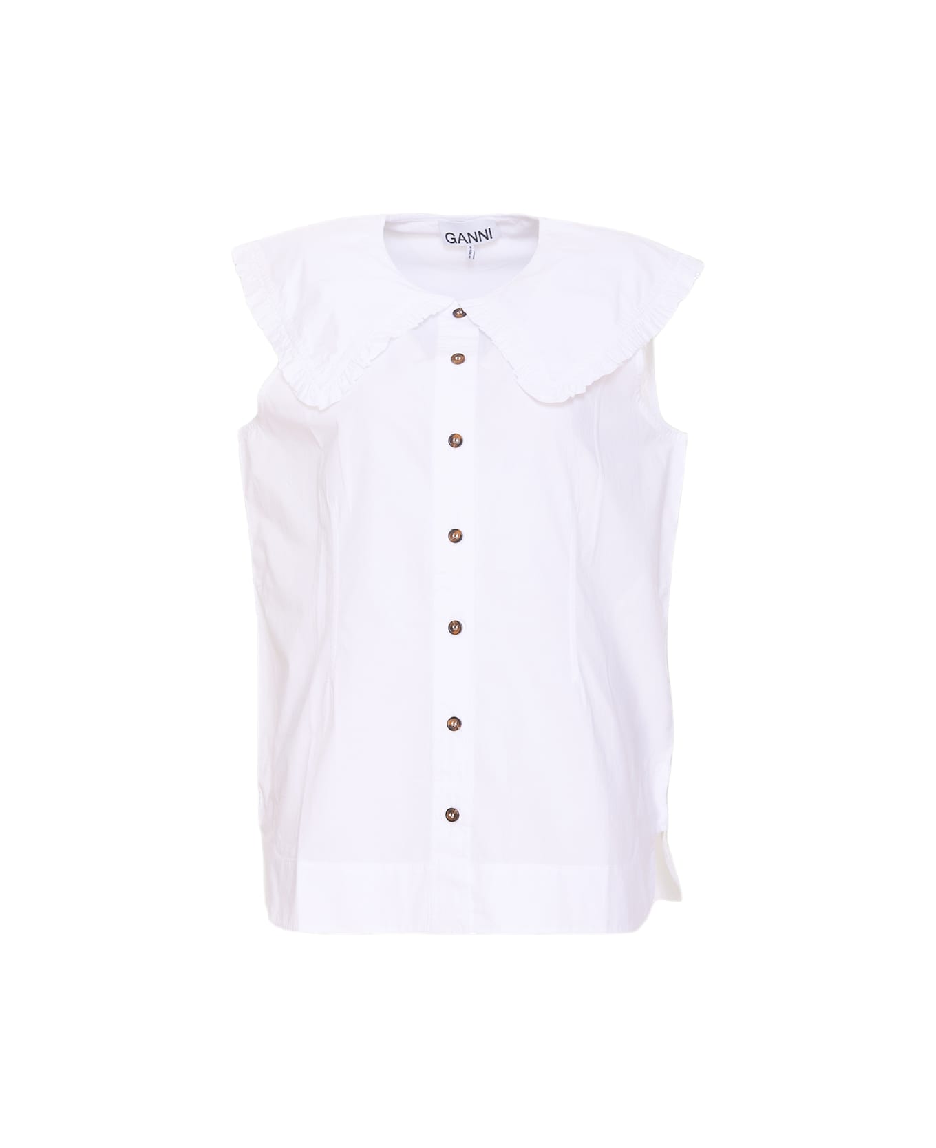 Ganni White Cotton Shirt - White