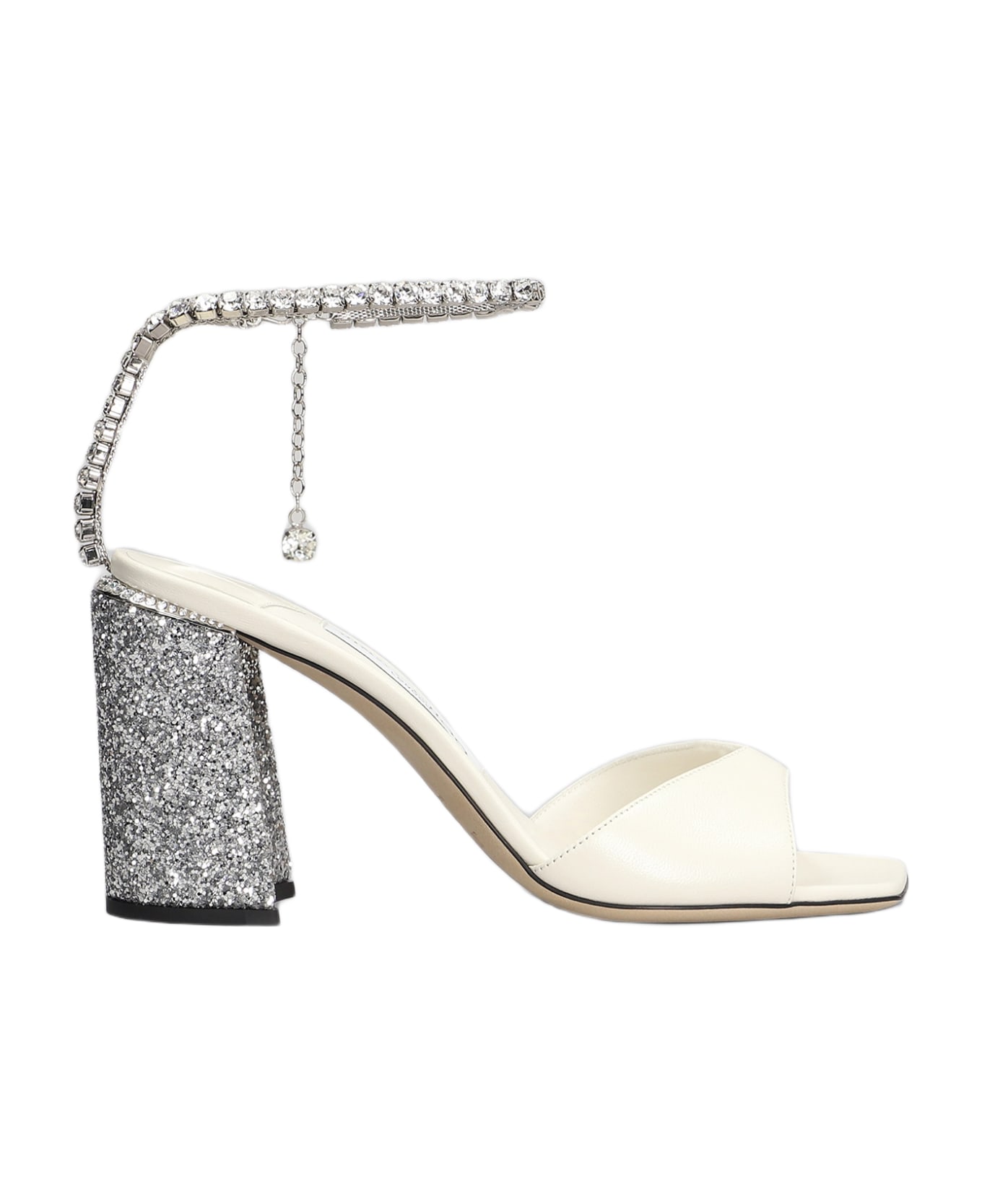 Jimmy Choo Saeda 85 Sandals In Beige Leather - beige