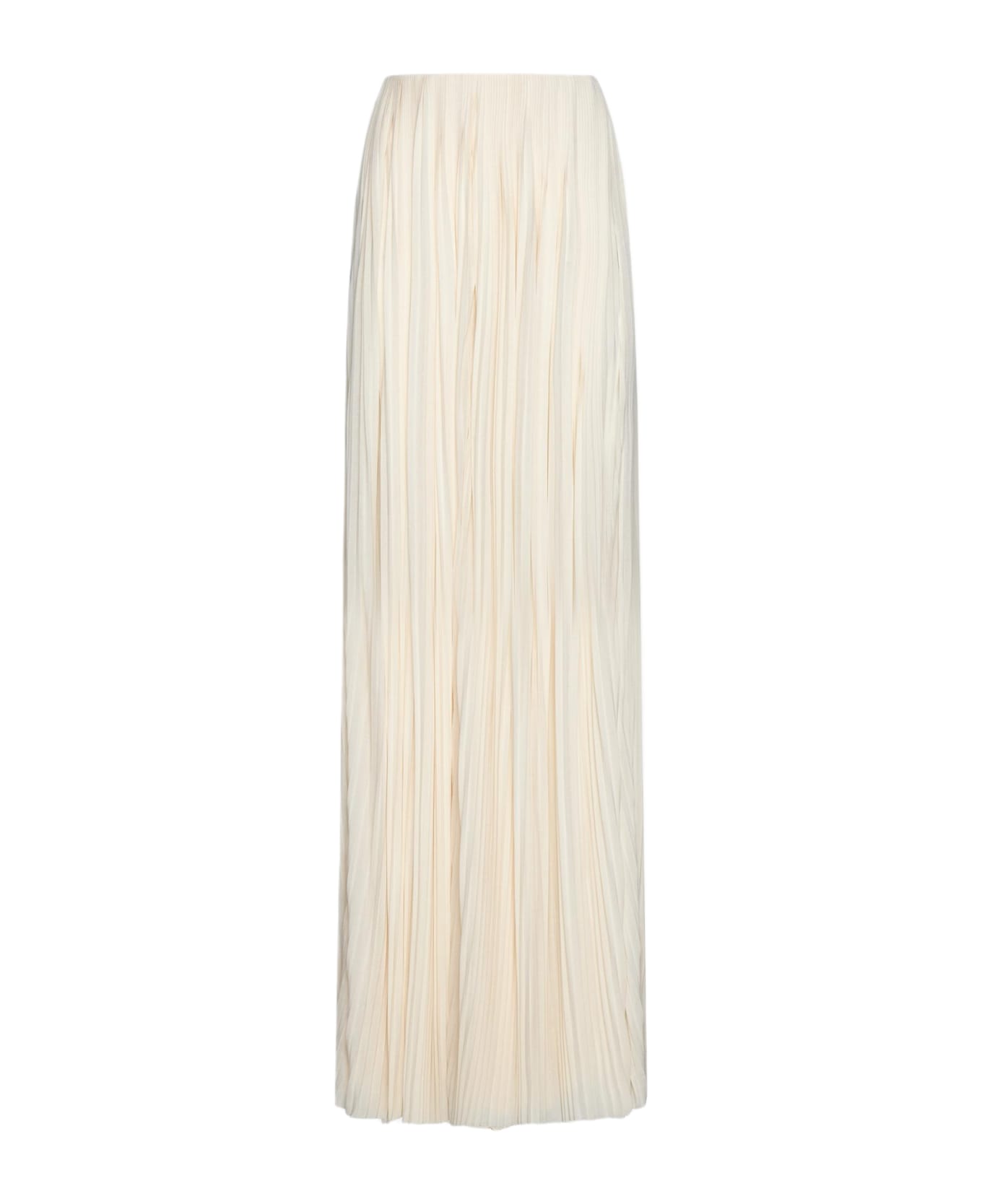 Saint Laurent Pleated Viscose Long Skirt - CREME スカート