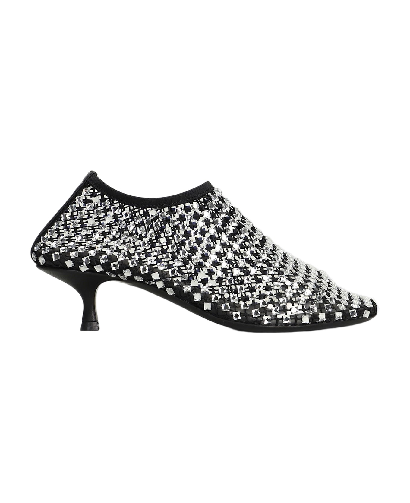 Christopher Esber Minette Bezeled 50mm Low Heels Ankle Boots In Black Nylon - black ブーツ