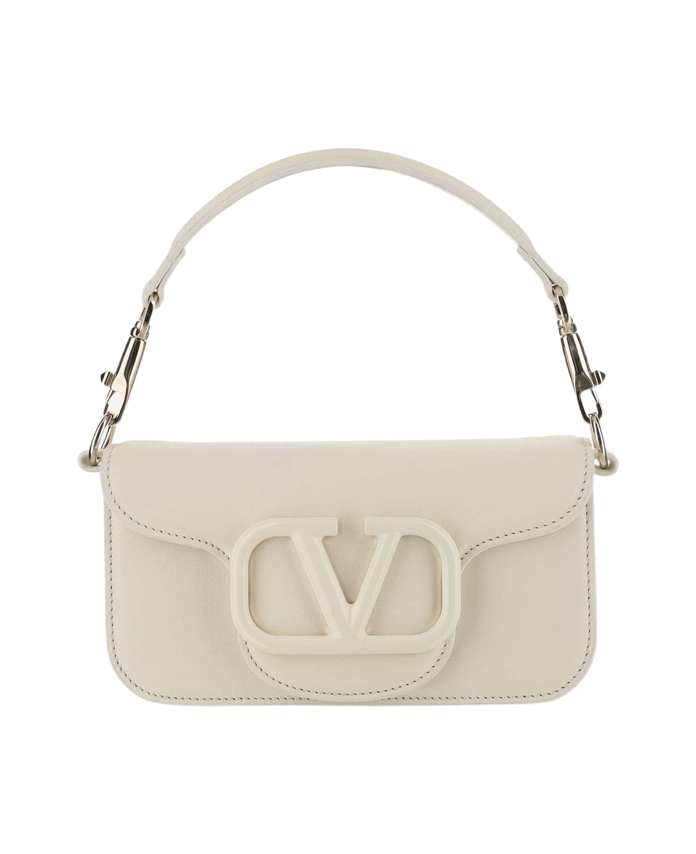 Valentino Garavani Small Loco' Bag In Calfskin - White