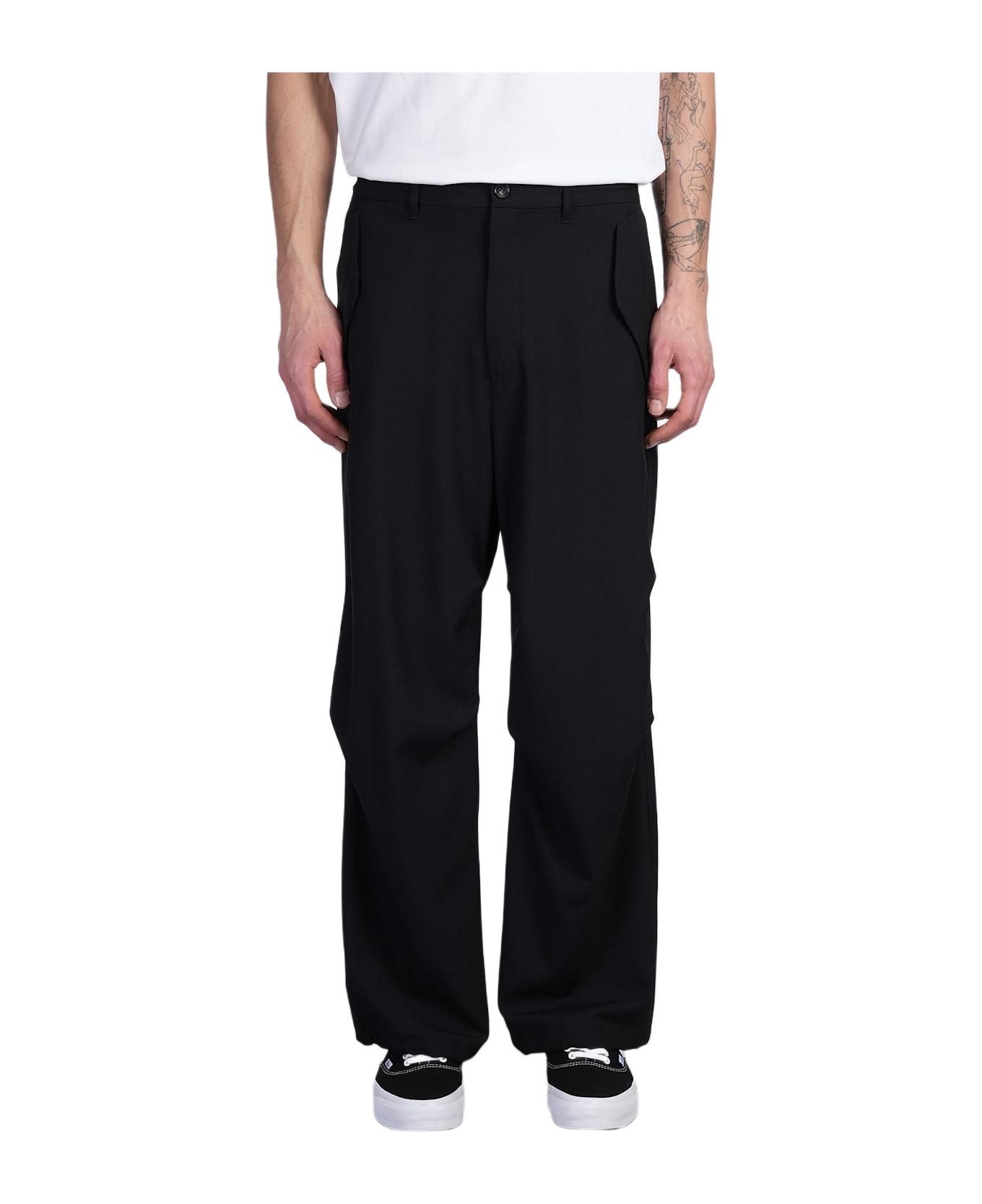 Attachment Pants In Black Wool - black