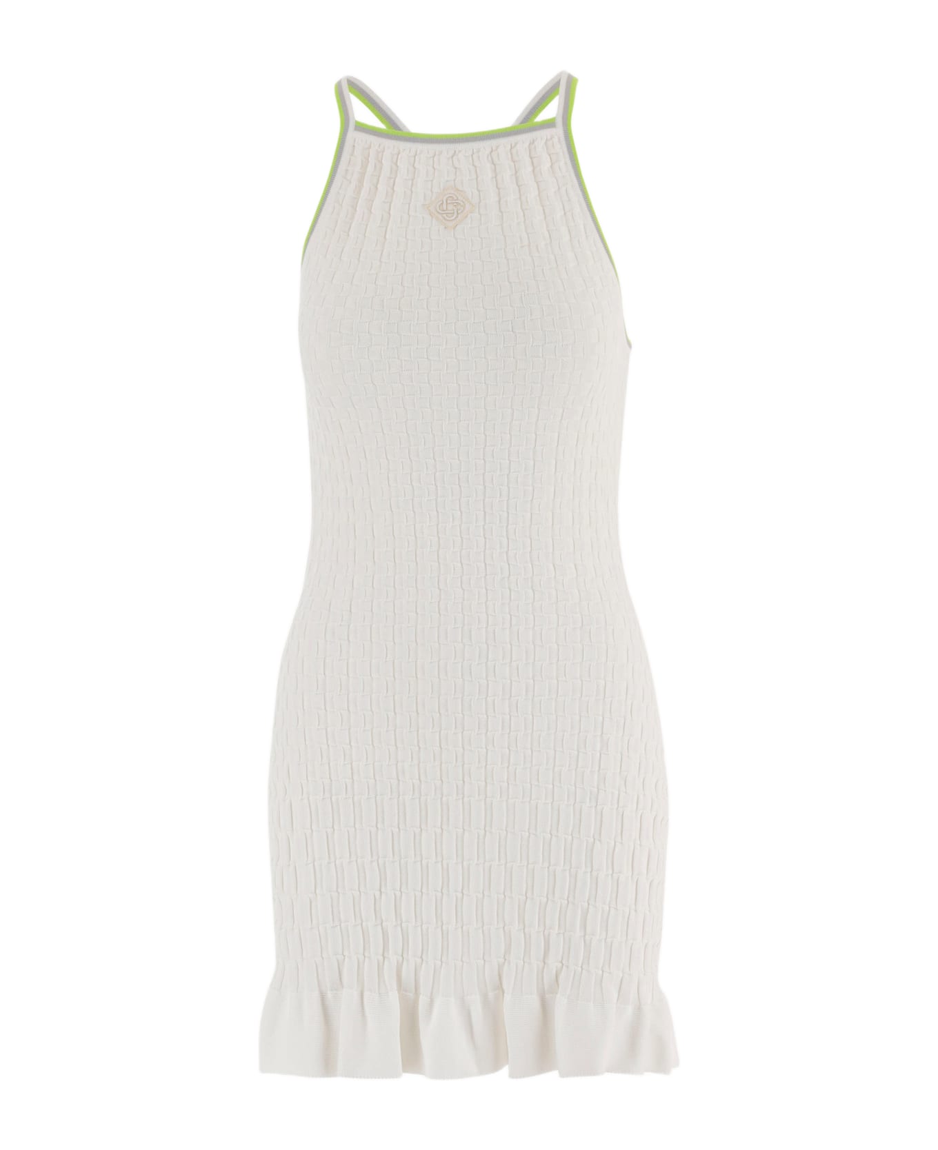 Casablanca Viscose Blend Dress With Logo - White ワンピース＆ドレス