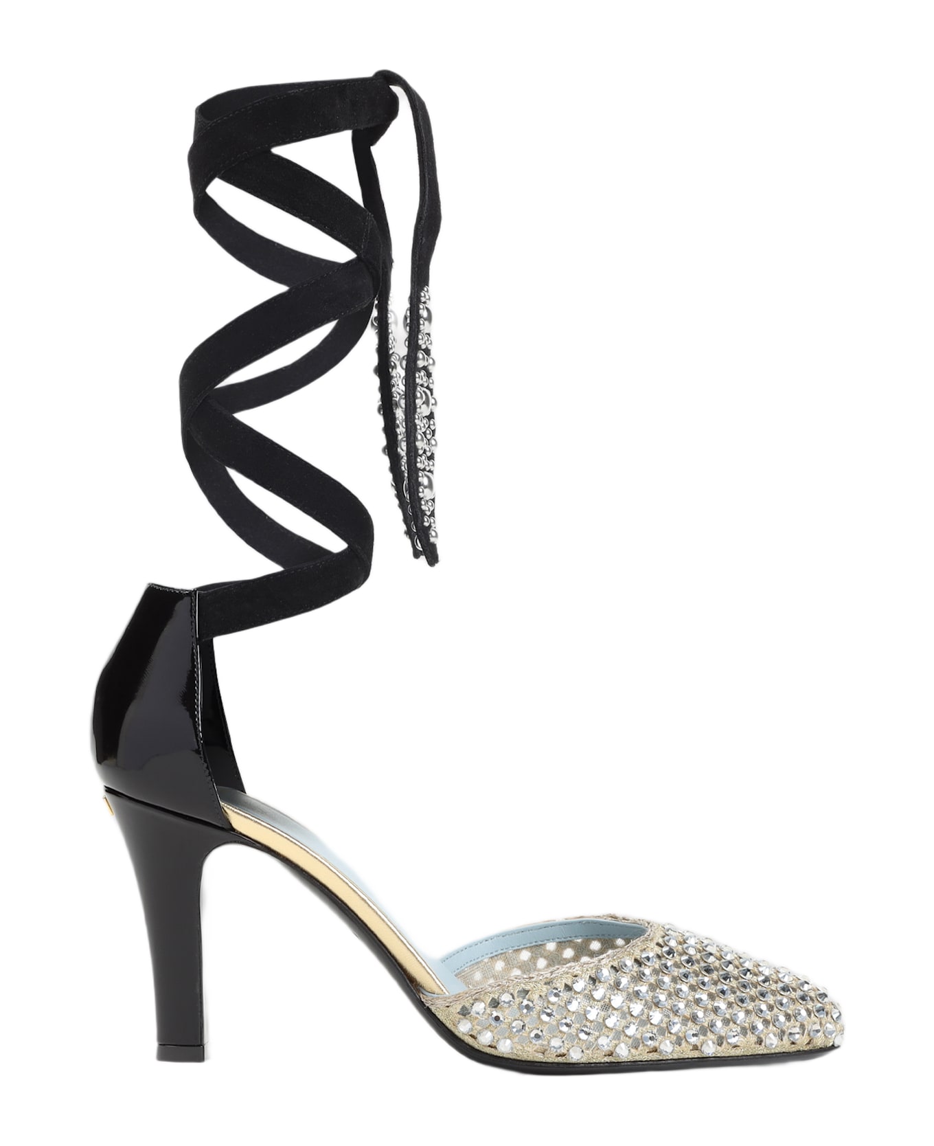 Valentino Garavani Ankle Strap Foliage Pumps - Rn Oro Nero Nero