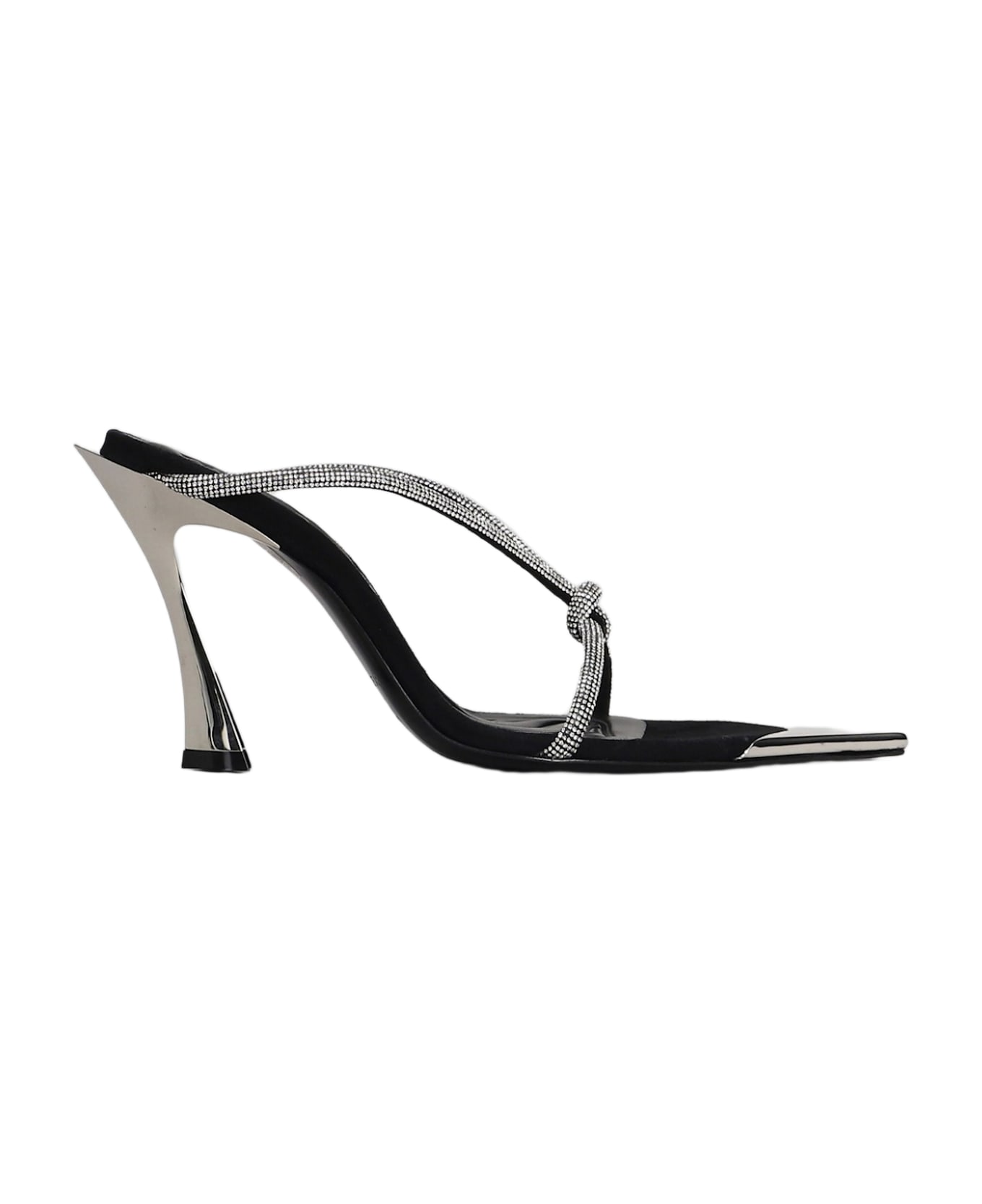 Mugler Sandals In Black Leather - black