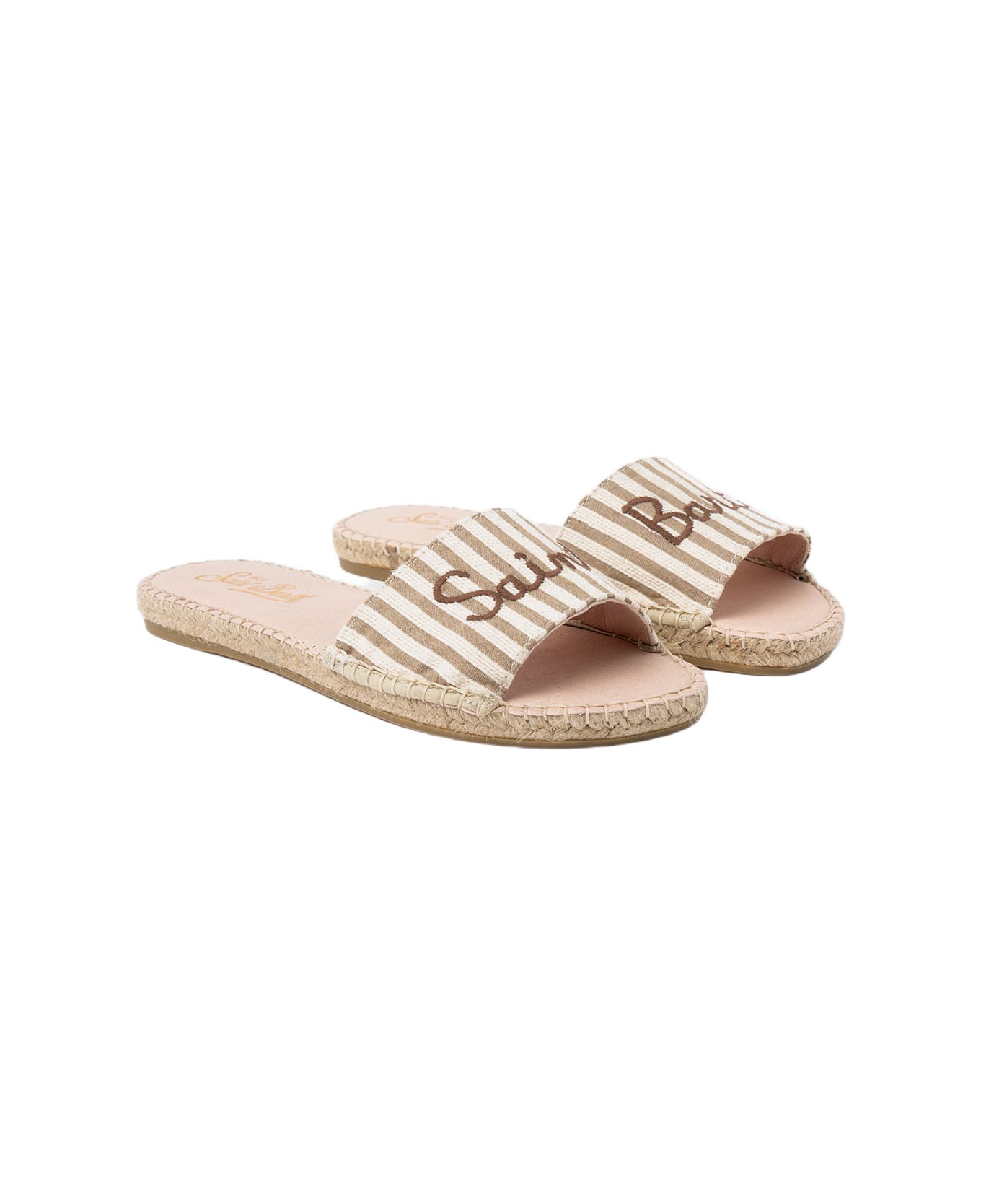 MC2 Saint Barth Woman Espadrillas Mules Luz With Saint Barth Embroidery - BROWN