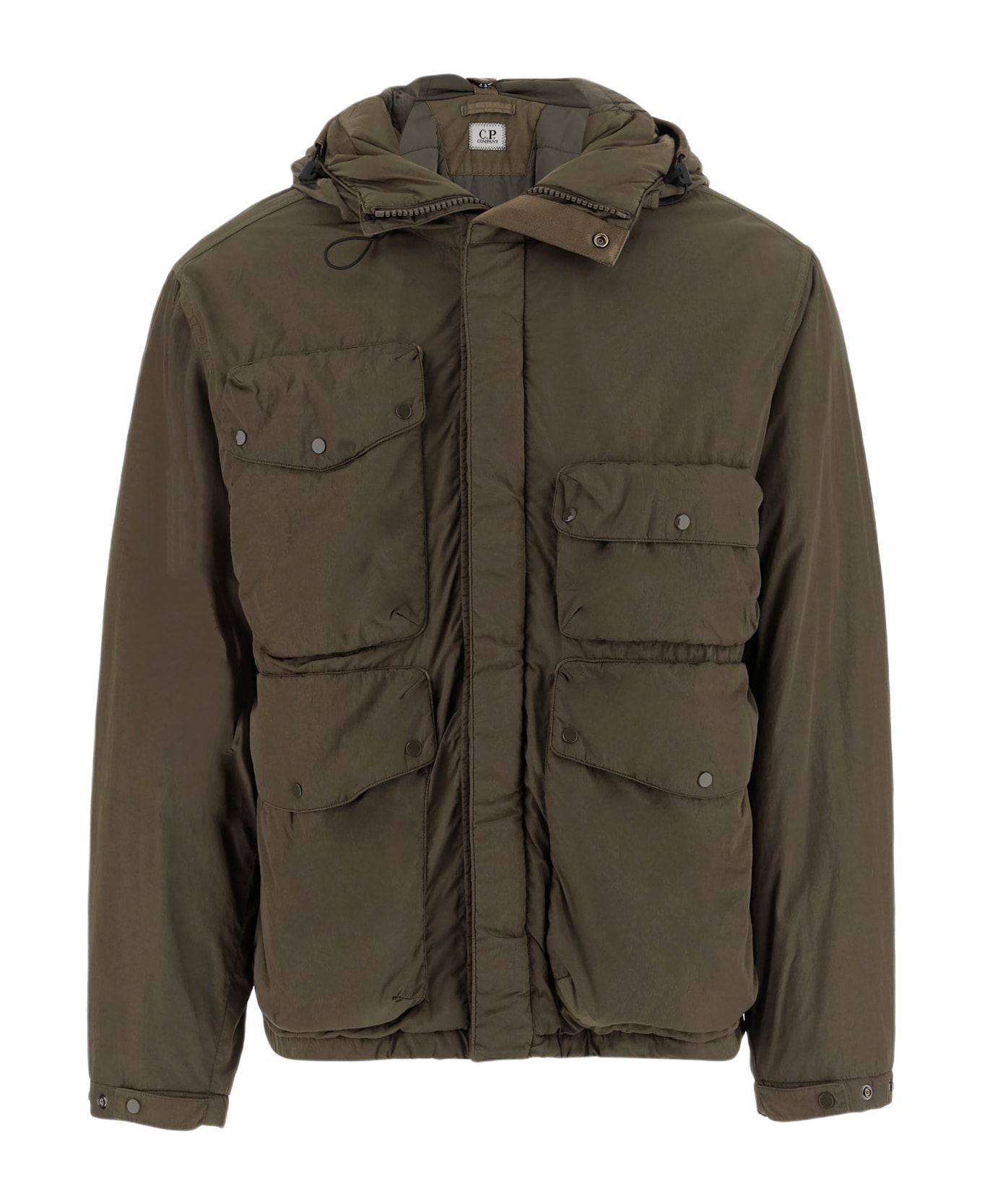 C.P. Company Flatt Nylon Goggle Jacket - VERDE SCURO