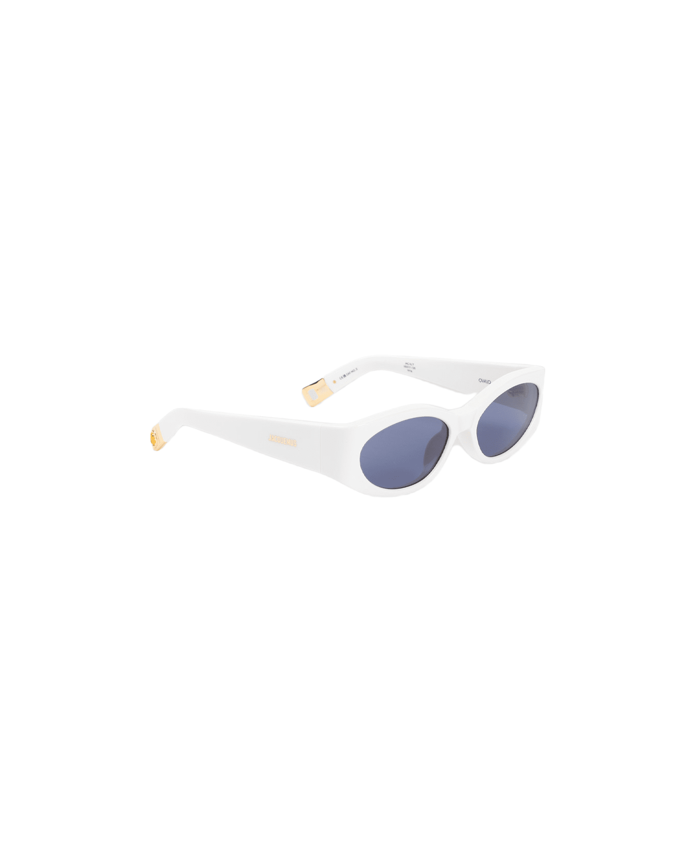 Jacquemus Les Lunettes Ovalo Sunglasses - White Yellow Gold Navy