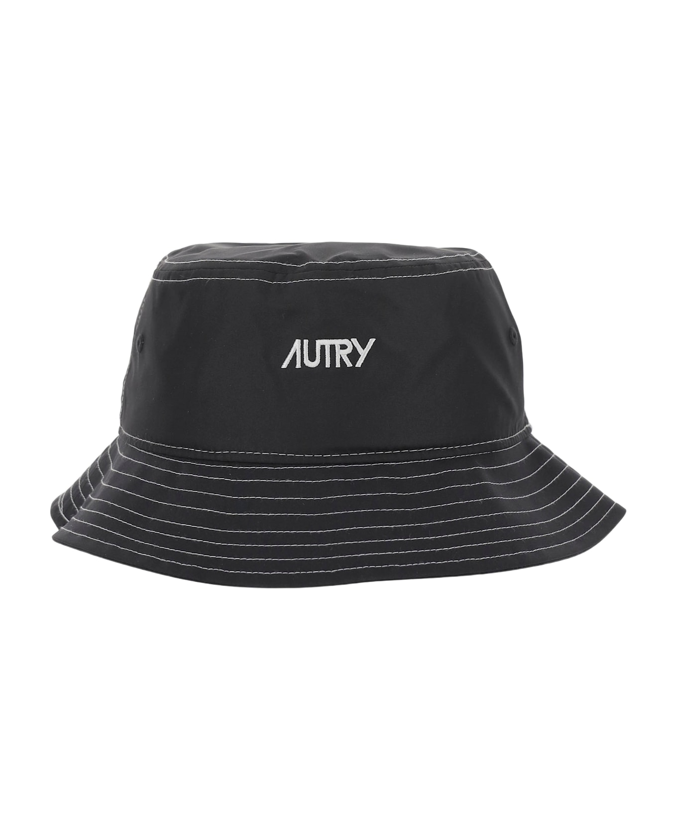 Autry Nylon Bucket Hat With Logo - Black