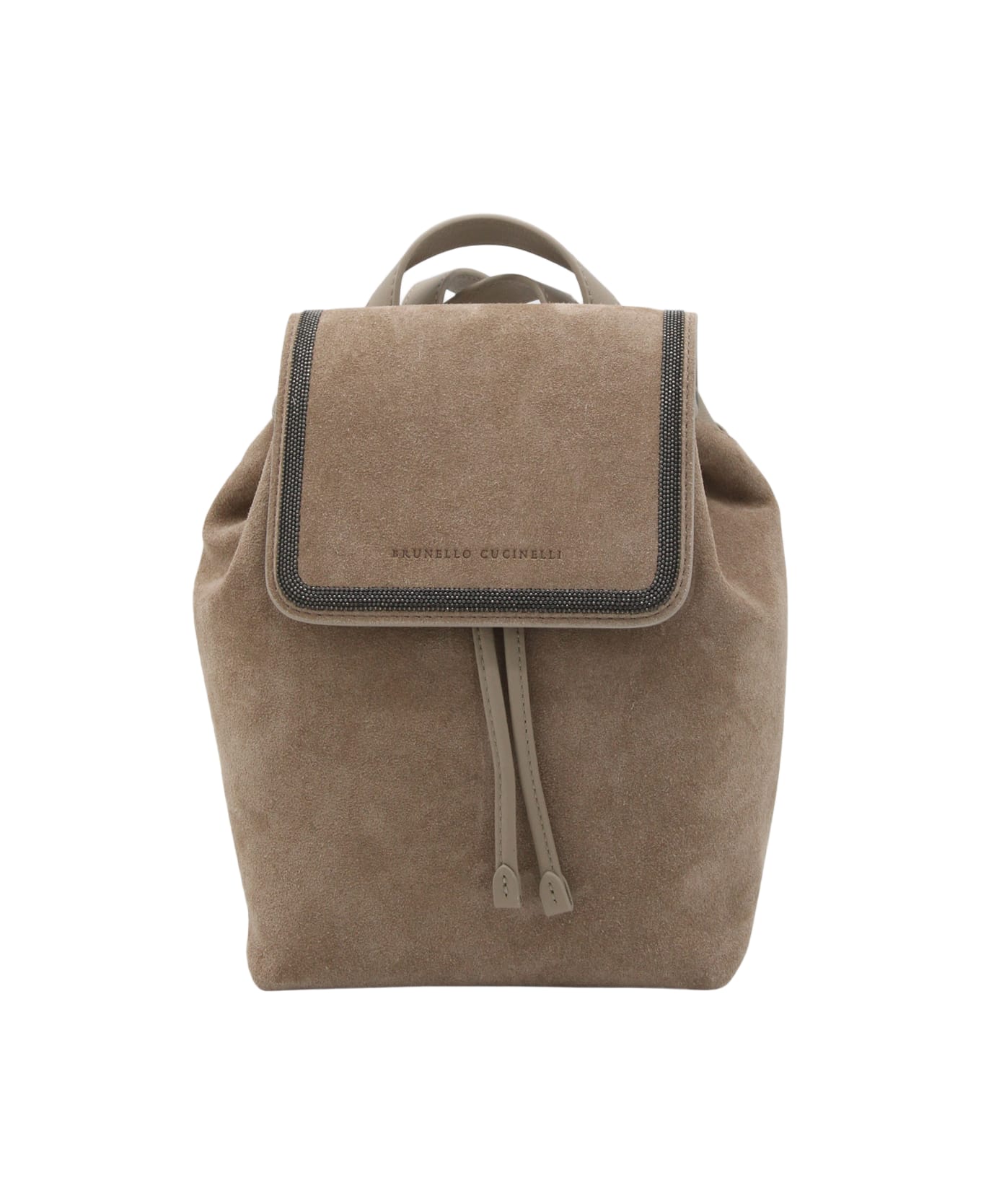 Brunello Cucinelli Brown Suede And Leather Backpack