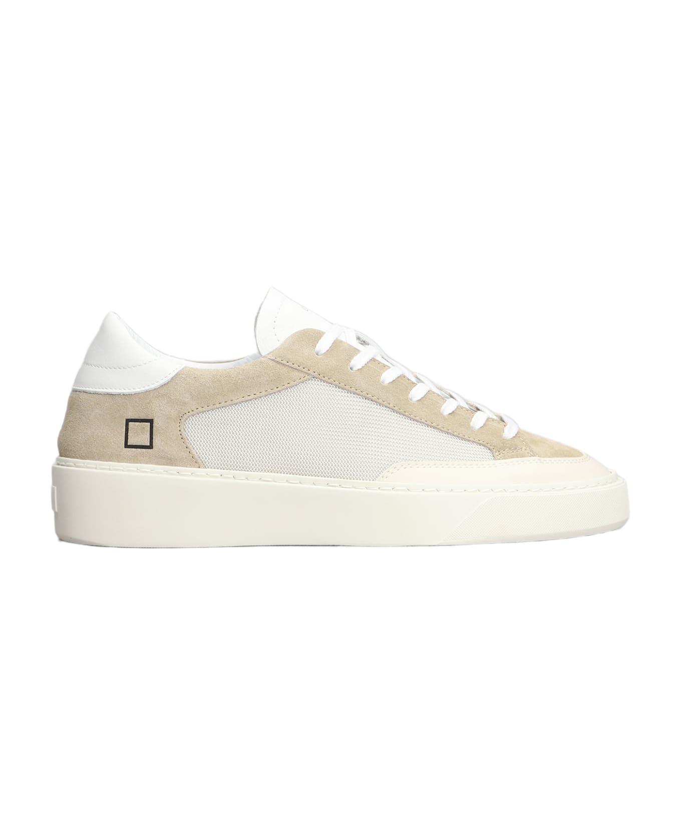 D.A.T.E. Levante Dragon Sneakers In Beige Suede And Fabric - beige