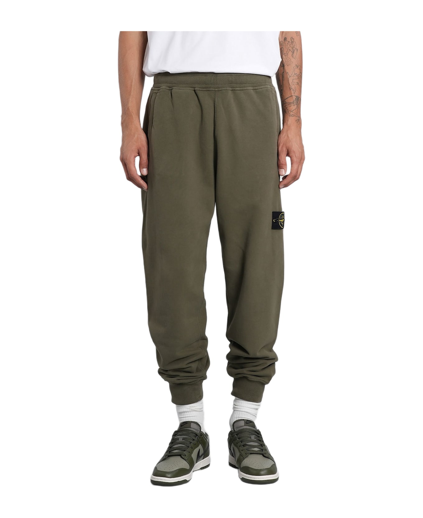 Stone Island Pants In Green Cotton - green